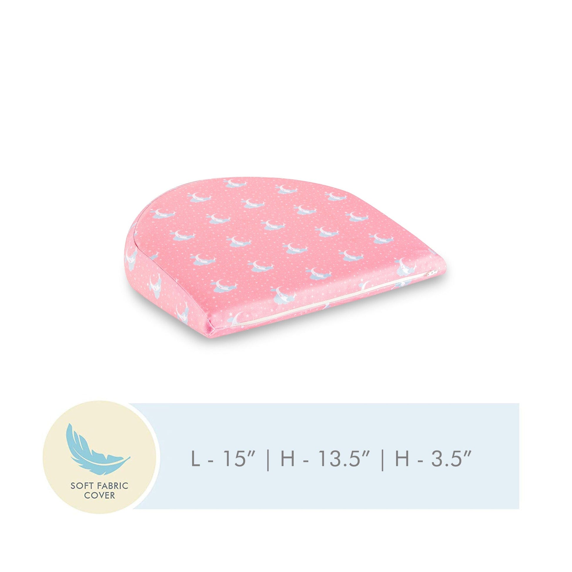 Baby C Shaped Crib Wedge Pillow Cover Only Pillow Cover The White Willow Pink 