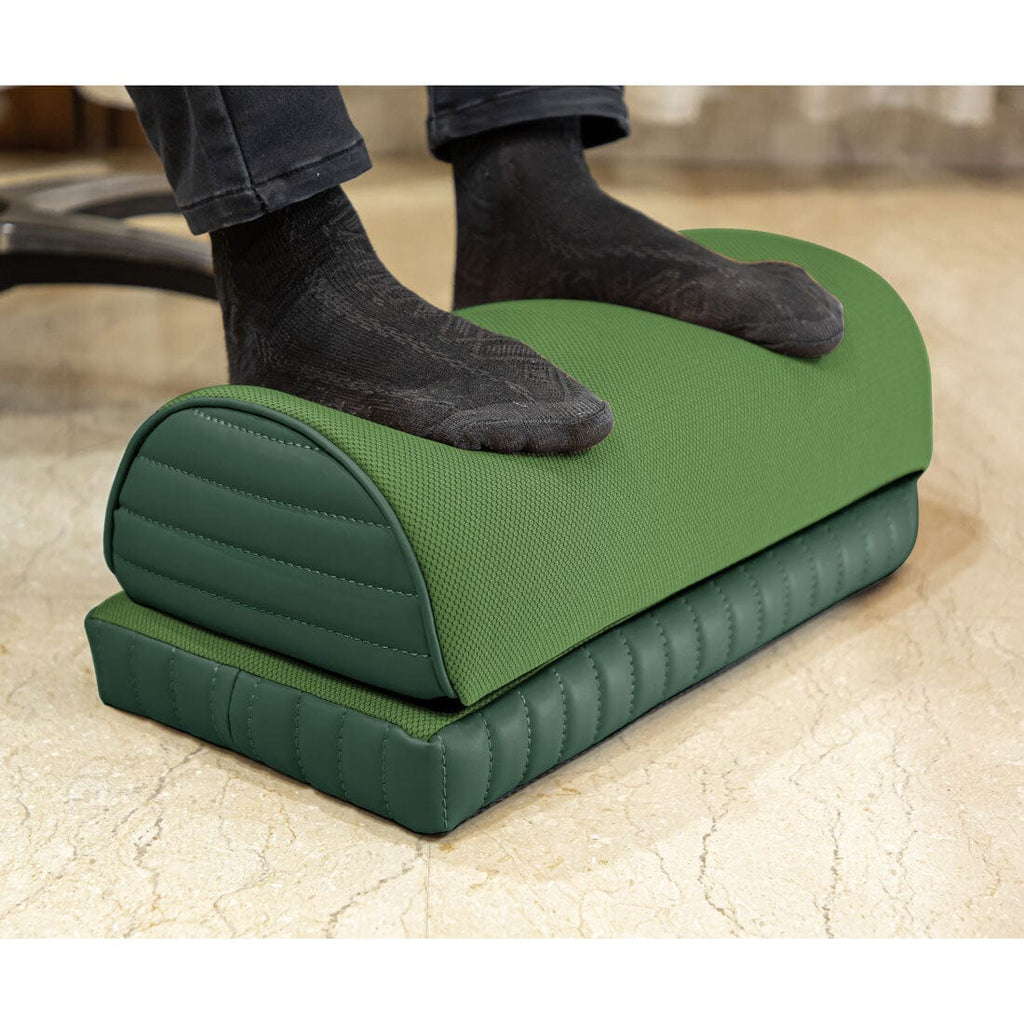 BeatriX - High Resilience (HR) Foam Foot Rest Cushion for Feet & leg Support - Firm Foot Rest Cushion The White Willow Adjustable Footrest- 2 layers Dark Green 