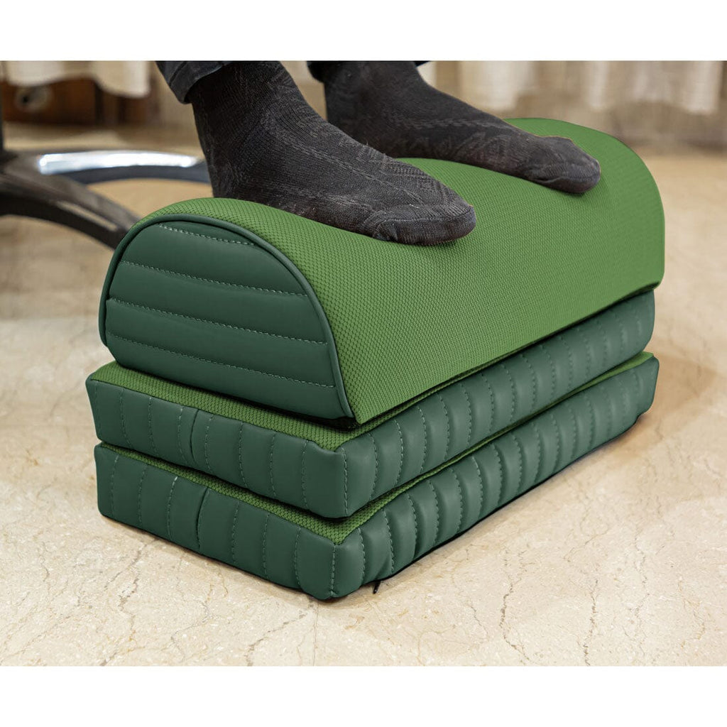 BeatriX - High Resilience (HR) Foam Foot Rest Cushion for Feet & leg Support - Firm Foot Rest Cushion The White Willow Adjustable Footrest- 3 layers Dark Green 