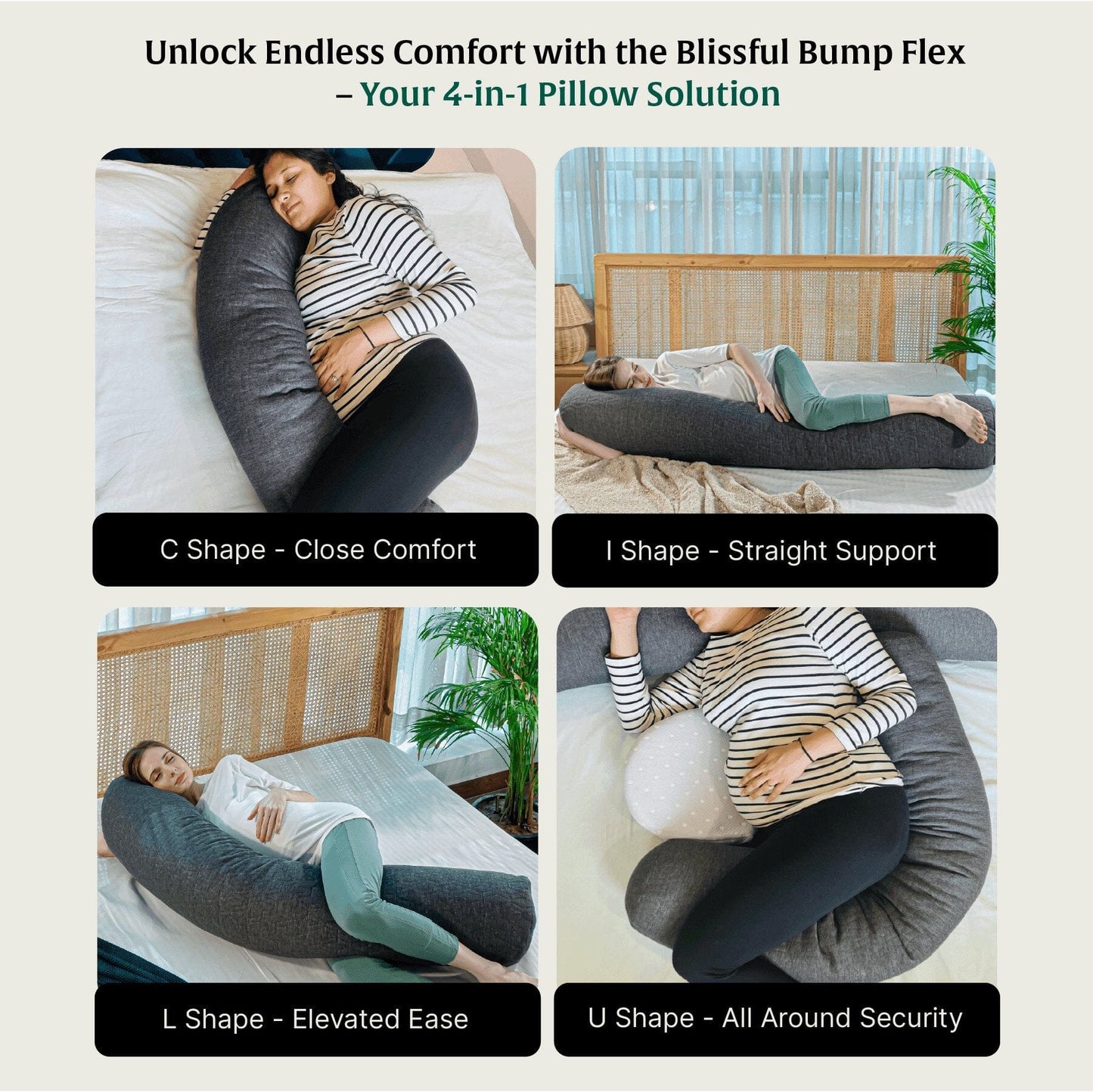 Blissful Bump Flex Pregnancy Support Full Body Pillow Pregnancy Pillow The White Willow 