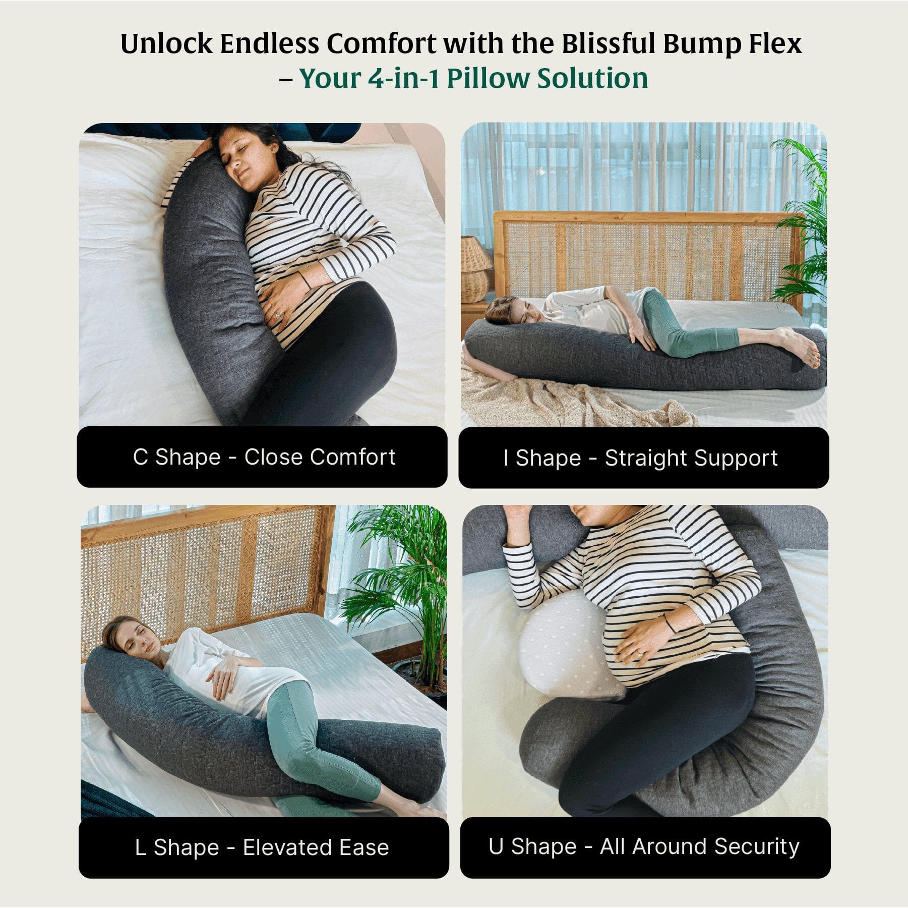 Blissful Bump Flex Pregnancy Support Full Body Pillow Pregnancy Pillow The White Willow 