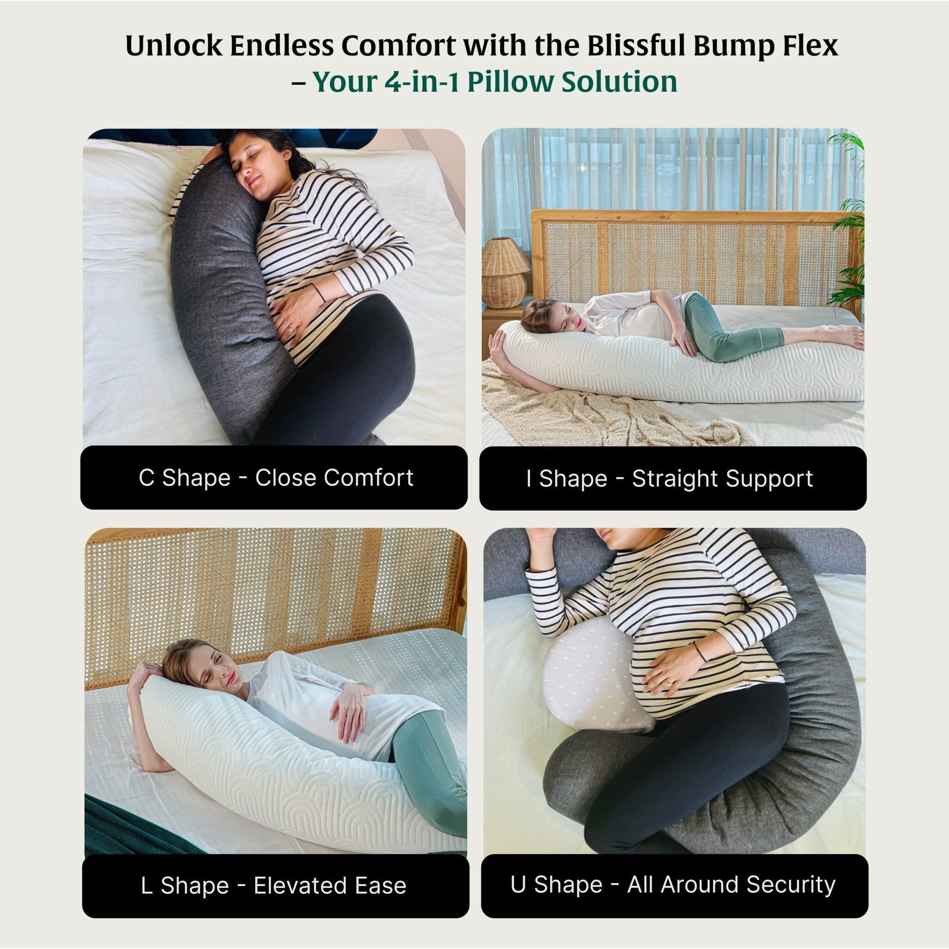 Blissful Bump Flex Pregnancy Support Full Body Pillow Pregnancy Pillow The White Willow 