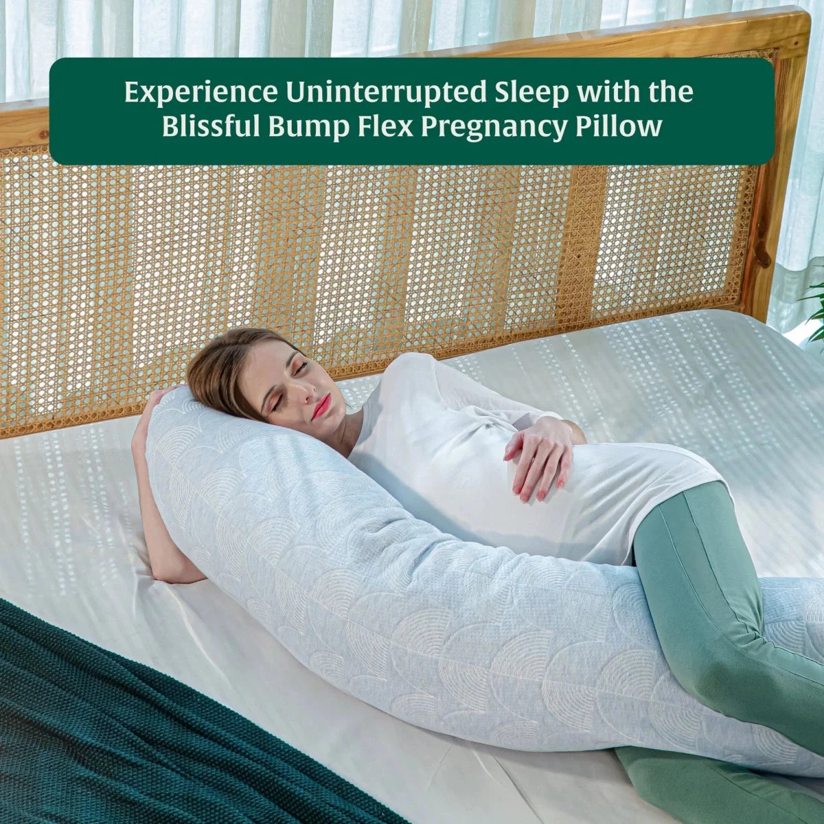 Blissful Bump Flex Pregnancy Support Full Body Pillow - Pregnancy Pillow - The White Willow