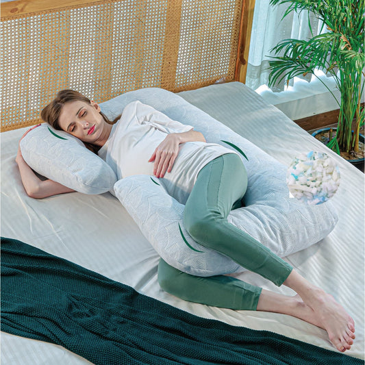 C - Shape Pregnancy Pillow - Blissful Bump Whisper - Pregnancy Pillow - The White Willow
