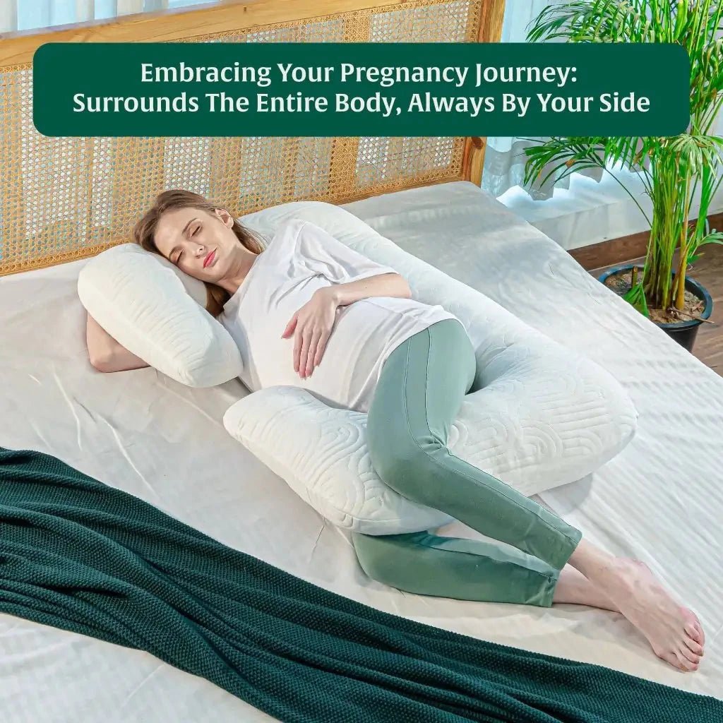 C - Shape Pregnancy Pillow - Blissful Bump Whisper - Pregnancy Pillow - The White Willow