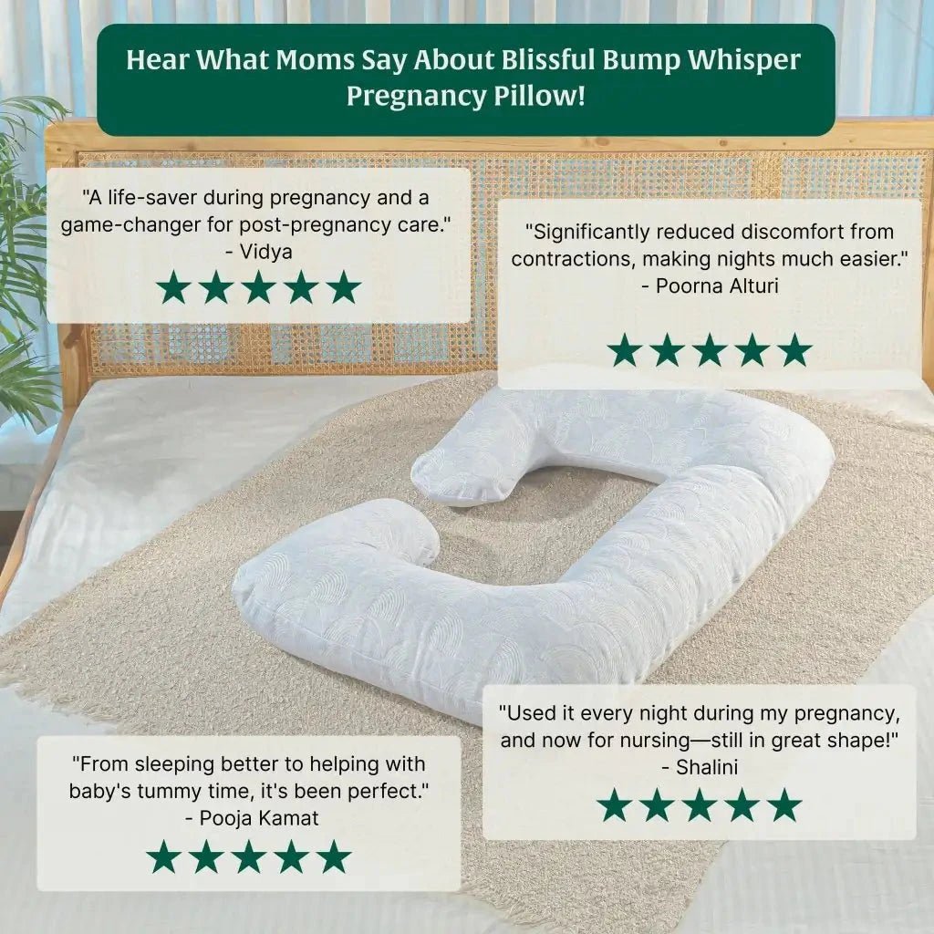 C - Shape Pregnancy Pillow - Blissful Bump Whisper - Pregnancy Pillow - The White Willow