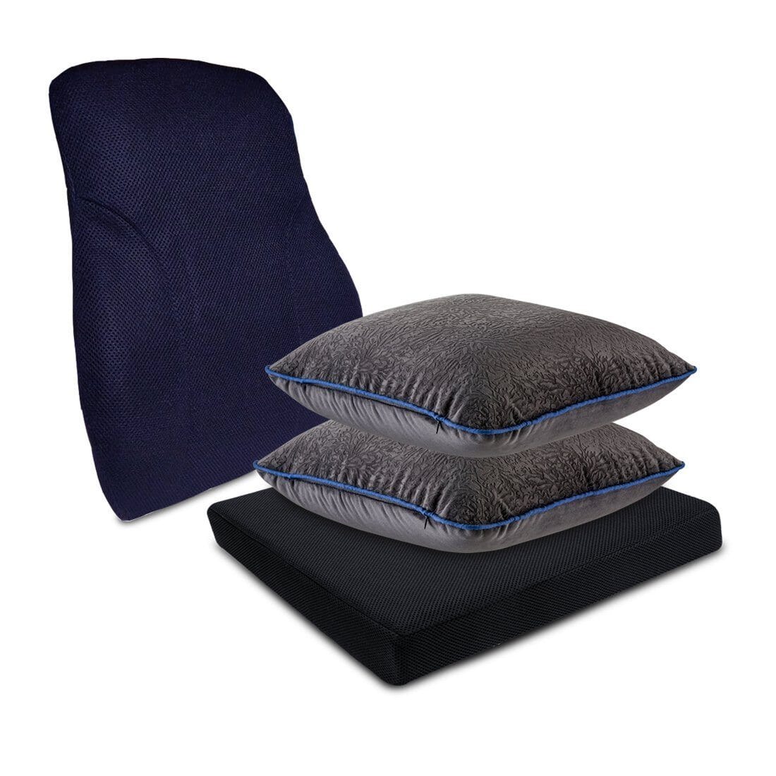 Car Pillow Set - Cushions Sets, Lumber Backrest Pillow & Car Seat Cushion - Medium Firm Combo-Back-Seat The White Willow 