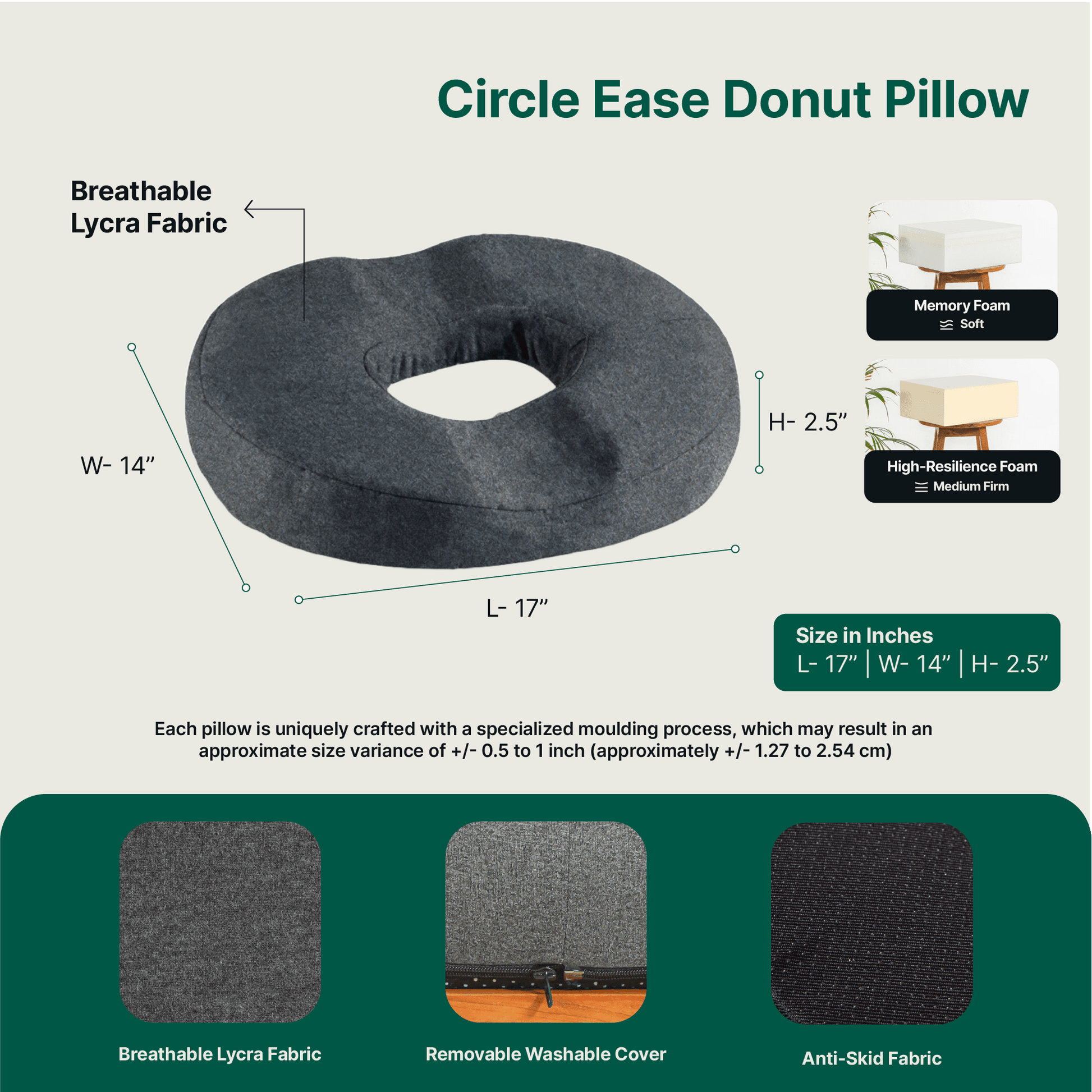 Circle Ease Donut Pillow Seat Cushion The White Willow 