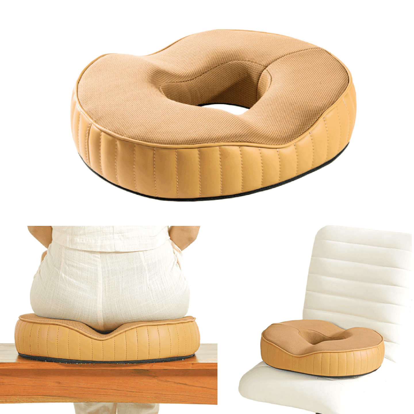 Circle Ease Donut Pillow Seat Cushion The White Willow Soft ~ Memory Foam ~ Below 60 kg Sunshine 