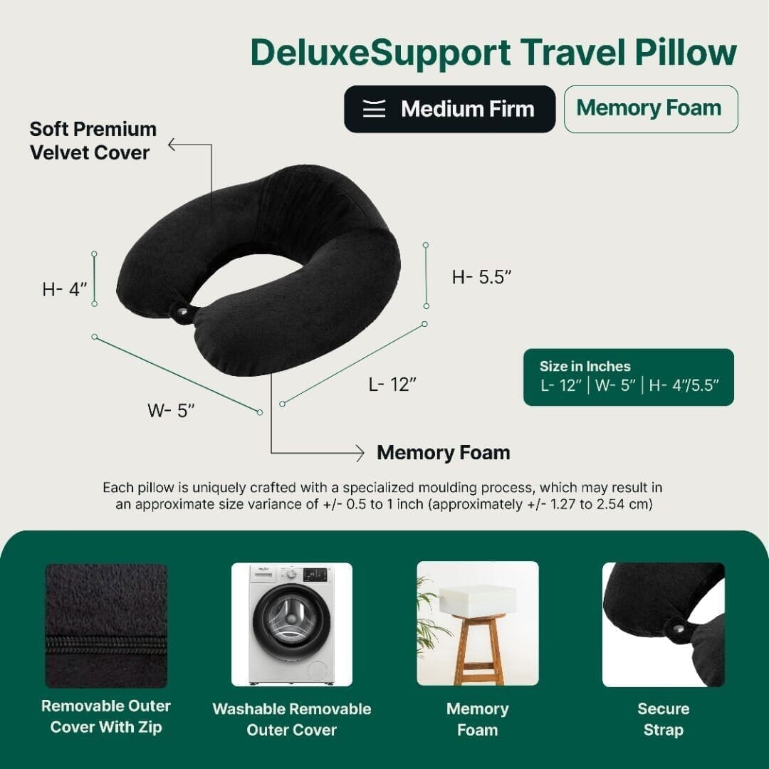 Classic Comfort Plus Travel Neck Pillow - Travel Pillow - The White Willow