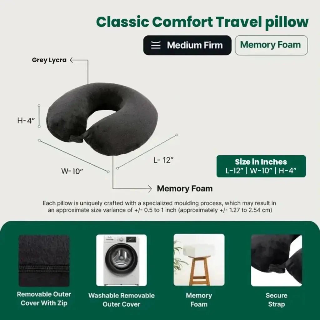 Classic Comfort Travel Pillow - Travel Pillow - The White Willow