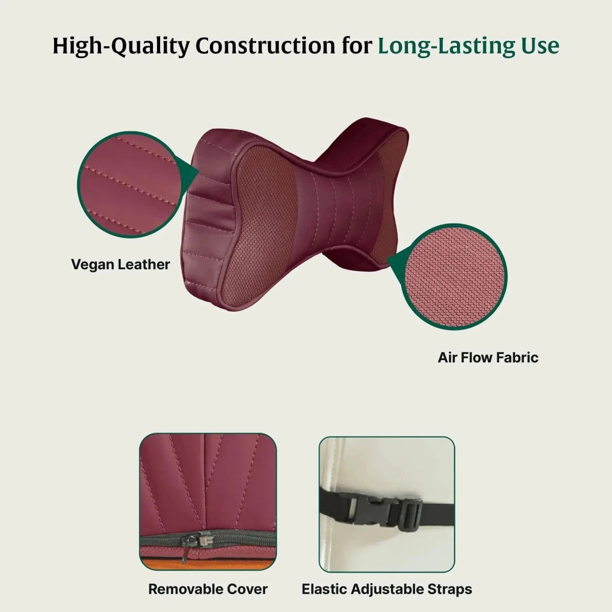 Classic Curve Car Neckrest - Travel Pillow - The White Willow