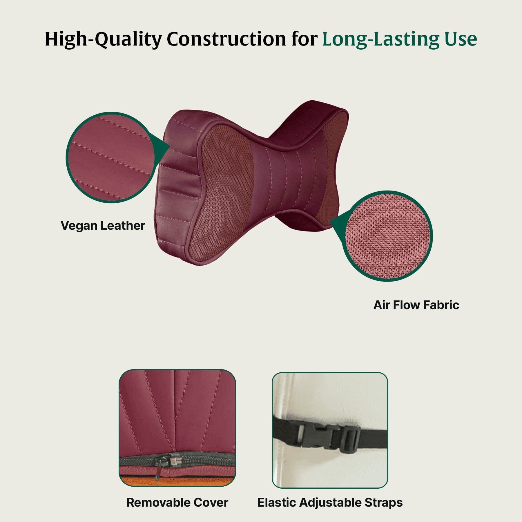 Classic Curve Car Neckrest Travel Pillow The White Willow 