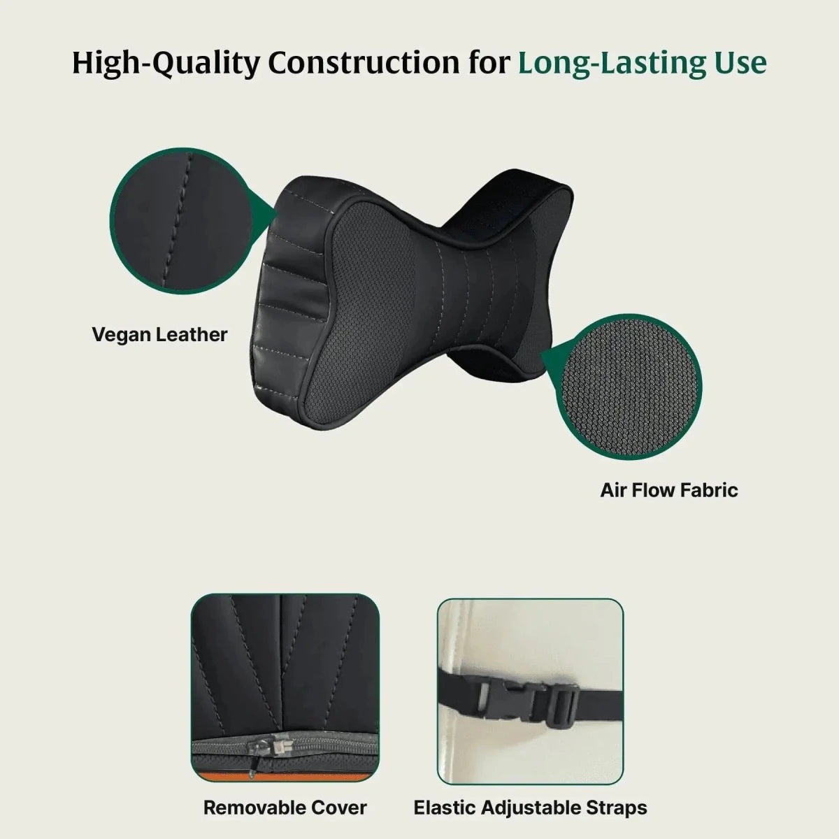 Classic Curve Car Neckrest - Travel Pillow - The White Willow