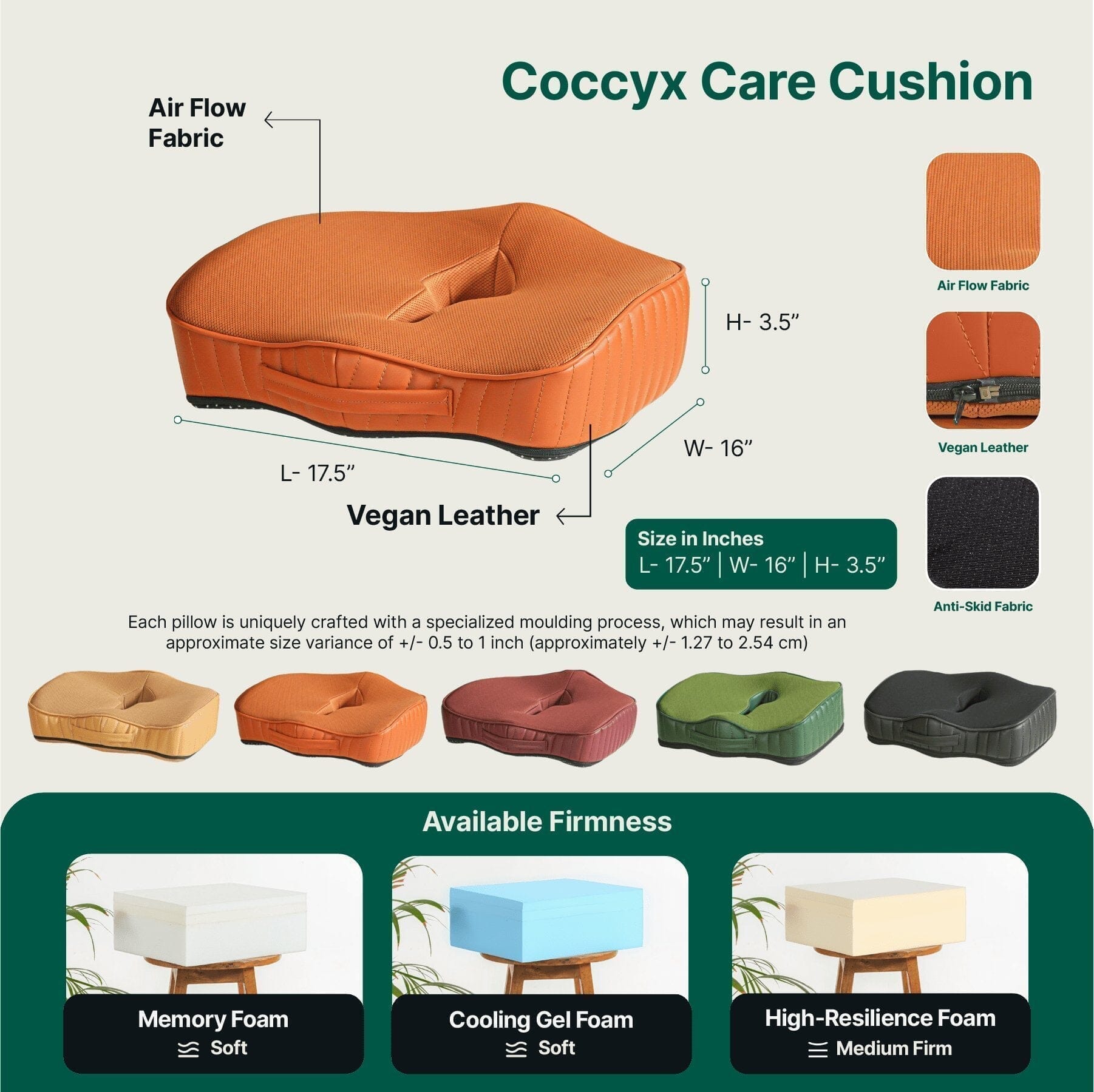 Coccyx Care Cushion - Seat Cushion - The White Willow