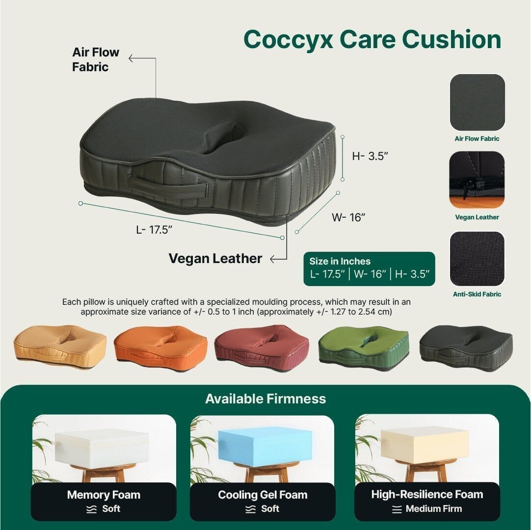 Coccyx Care Cushion - Seat Cushion - The White Willow