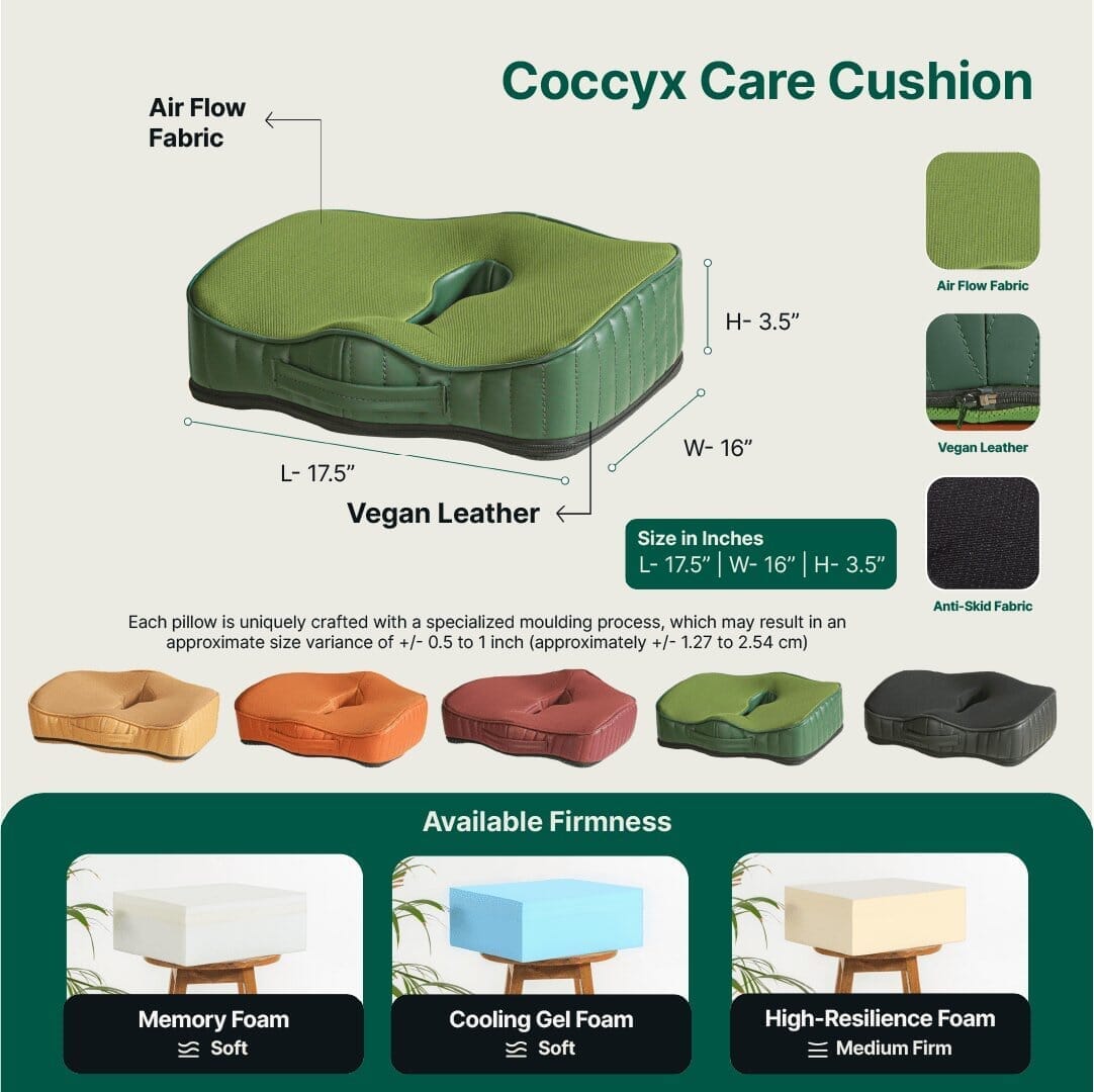 Coccyx Care Cushion - Seat Cushion - The White Willow