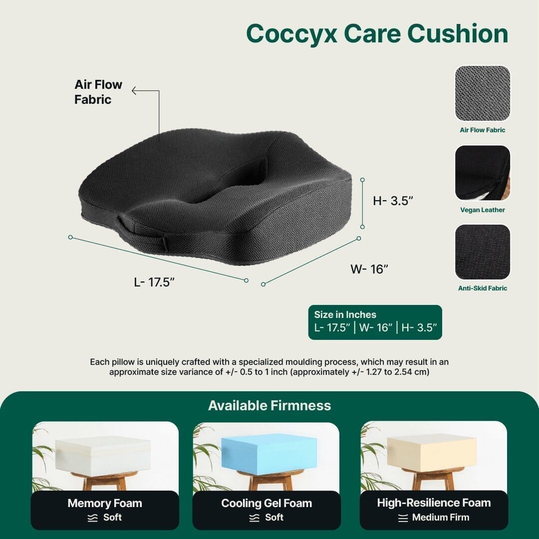 Coccyx Care Cushion - Seat Cushion - The White Willow