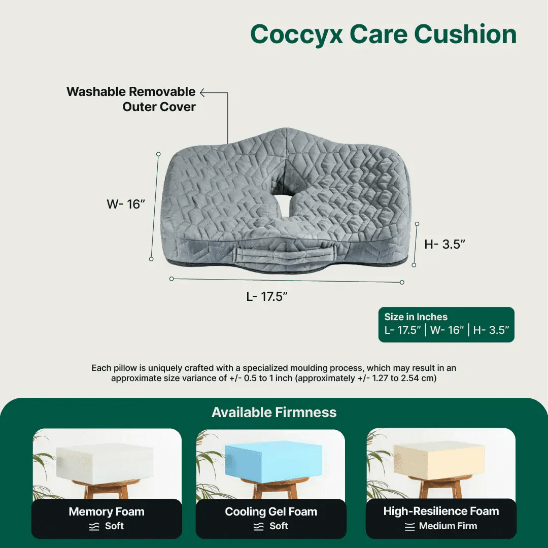 Coccyx Care Cushion - Seat Cushion - The White Willow