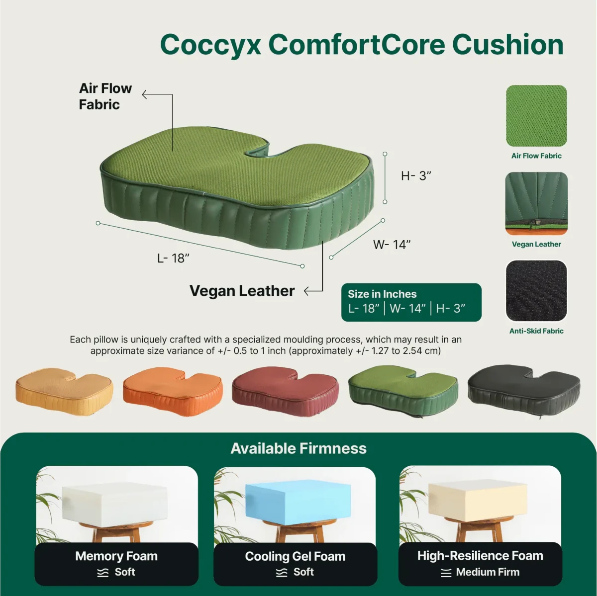 Coccyx ComfortCore Cushion - Seat Cushion - The White Willow