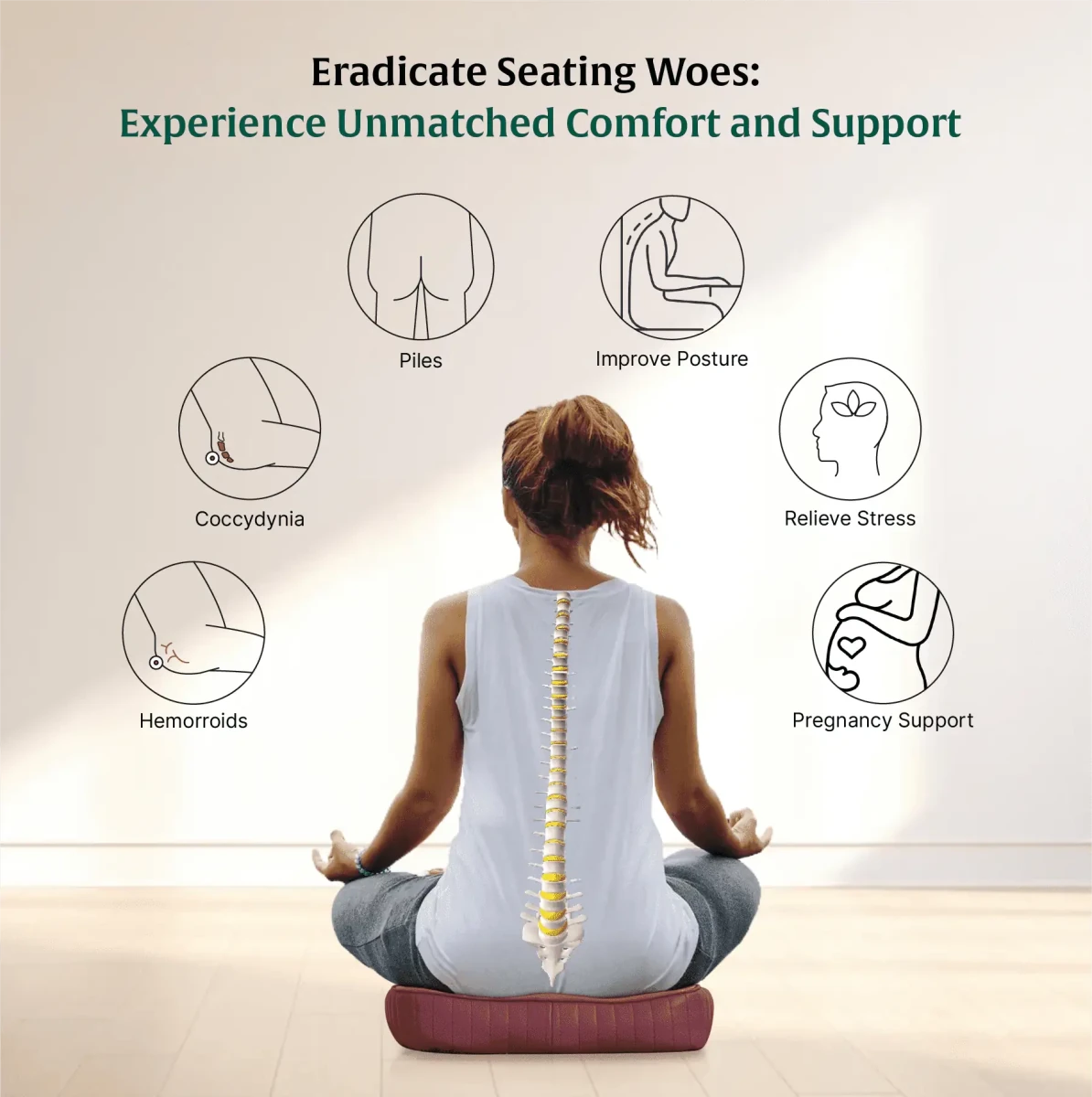 Coccyx ComfortCore Cushion - Seat Cushion - The White Willow