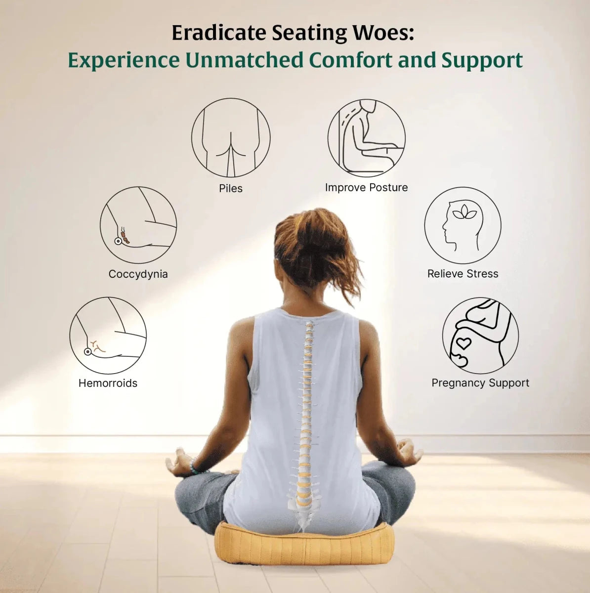 Coccyx ComfortCore Cushion - Seat Cushion - The White Willow