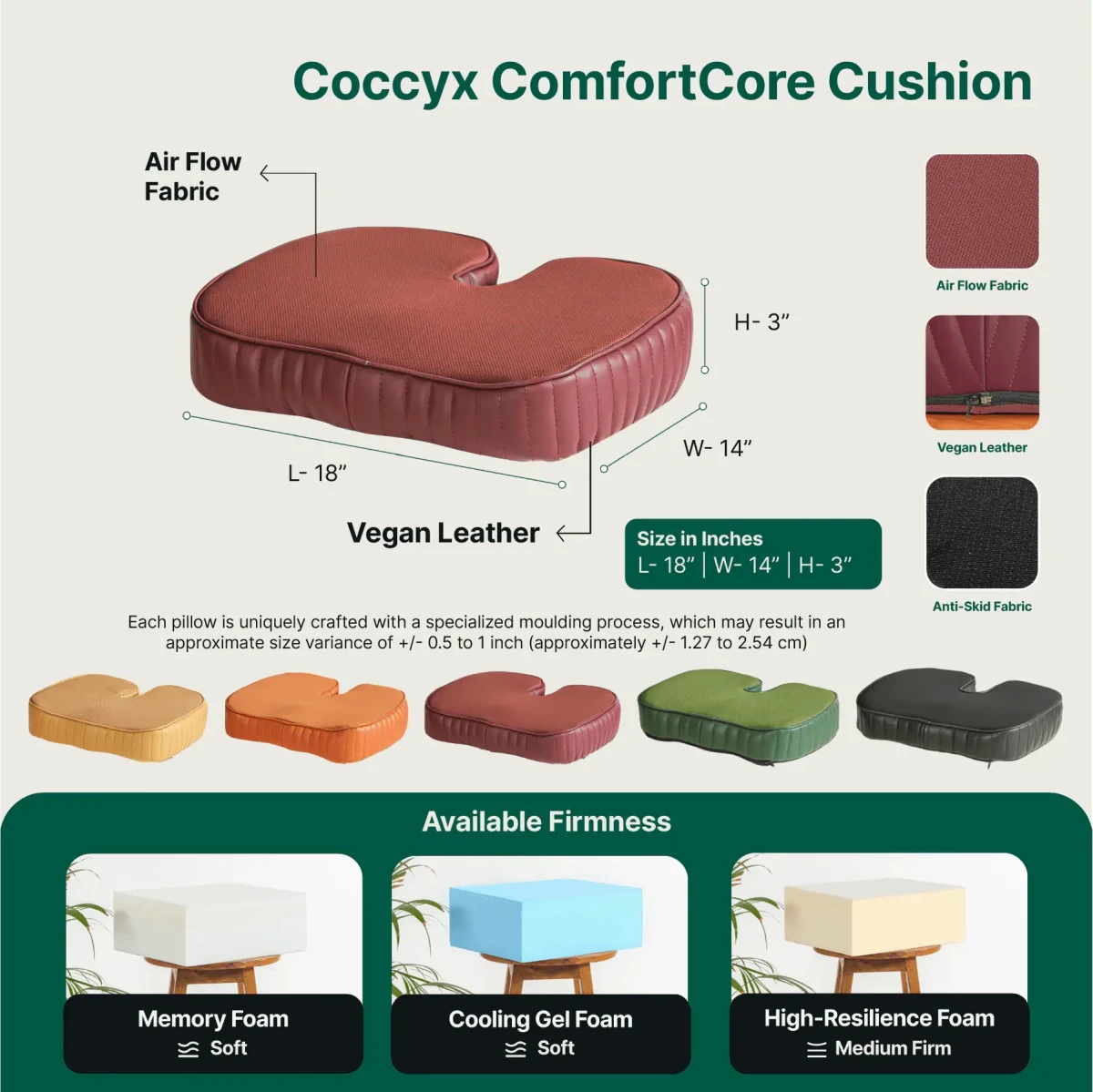 Coccyx ComfortCore Cushion - Seat Cushion - The White Willow