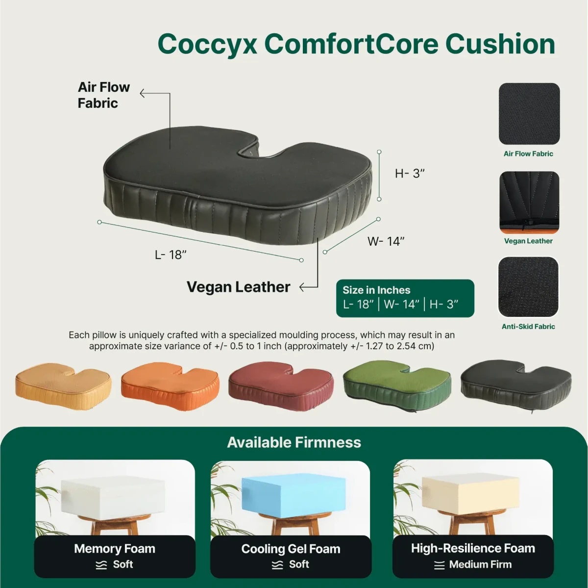 Coccyx ComfortCore Cushion - Seat Cushion - The White Willow
