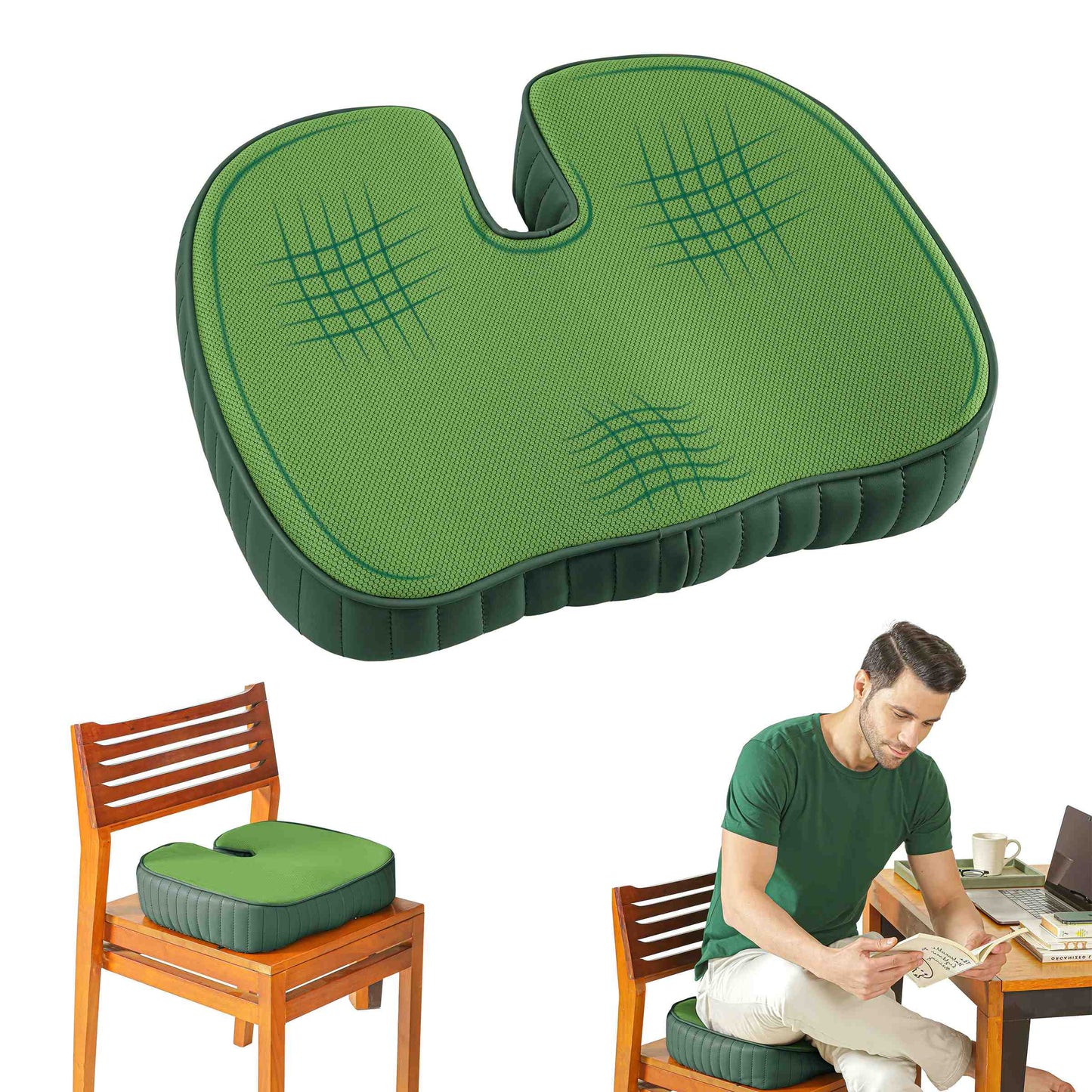 Coccyx ComfortCore Cushion Seat Cushion The White Willow Soft ~ Memory Foam ~ Below 60 kg Forest 