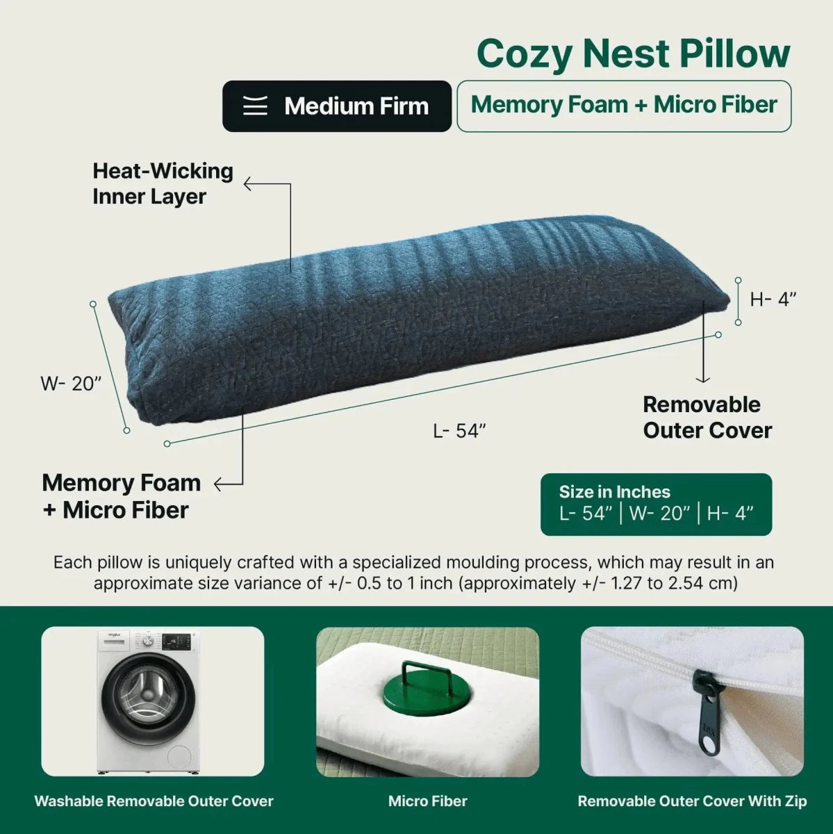 Comfy Nest Full Body Pillow - Body Pillow - The White Willow