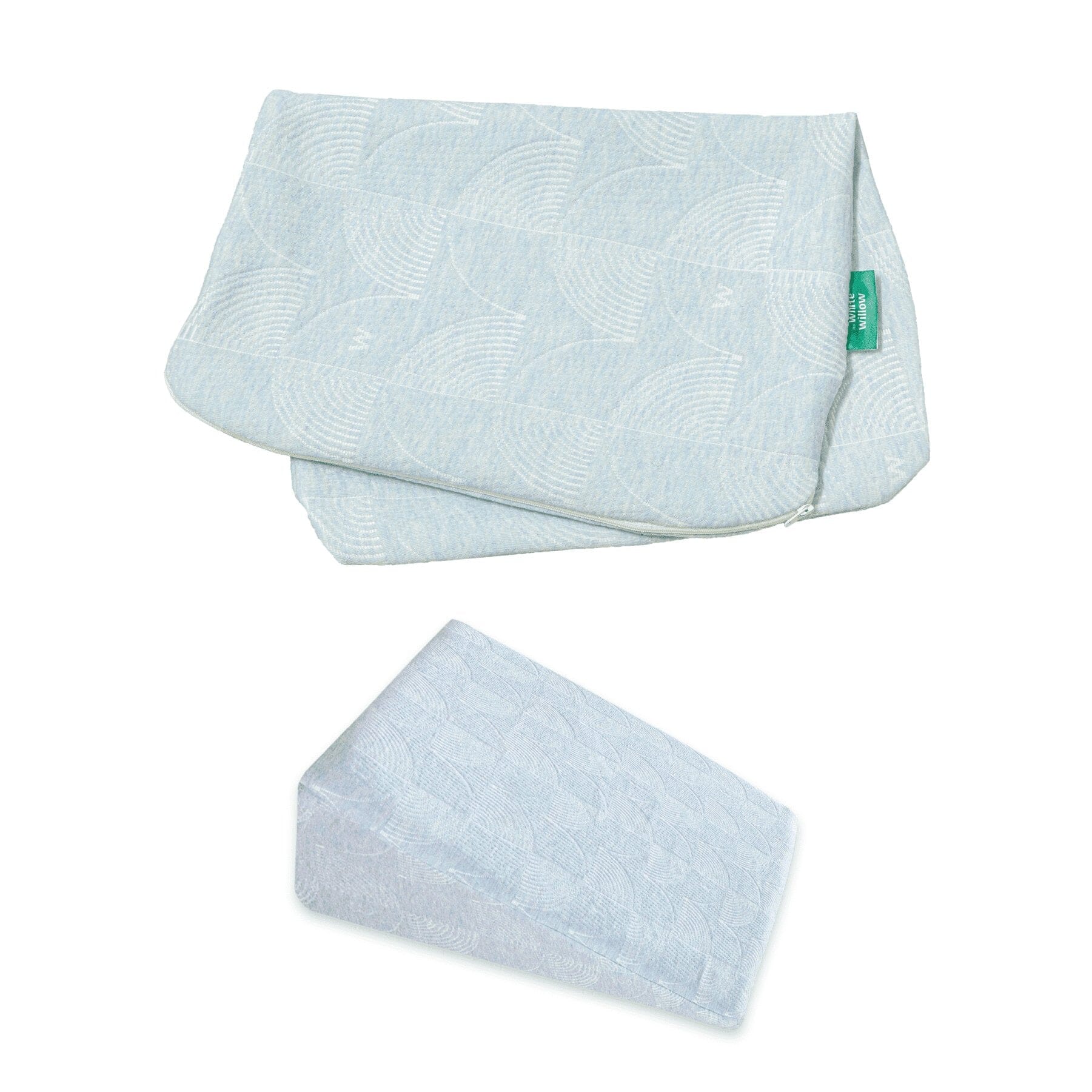 Cooling Gel Memory Foam Original Bed Wedge Pillows Cover Pillow Cover The White Willow Standard 18" x 18" 7" Inch Low Height Misty Blue Hush