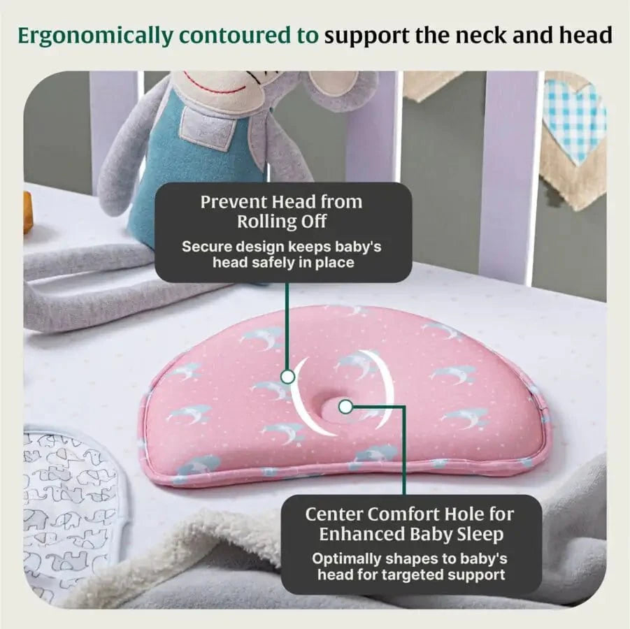 Crescent Comfort Baby Pillow Baby-0-12 Months-Pillow The White Willow 