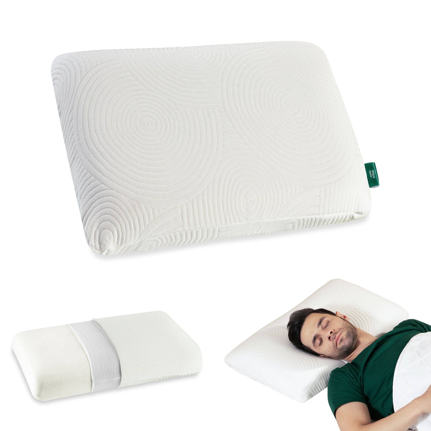 Cypress - Memory Foam Pillow - Regular - Medium Firm Regular Pillow The White Willow Medium 4"H Standard 22x14 Pack of 1 White