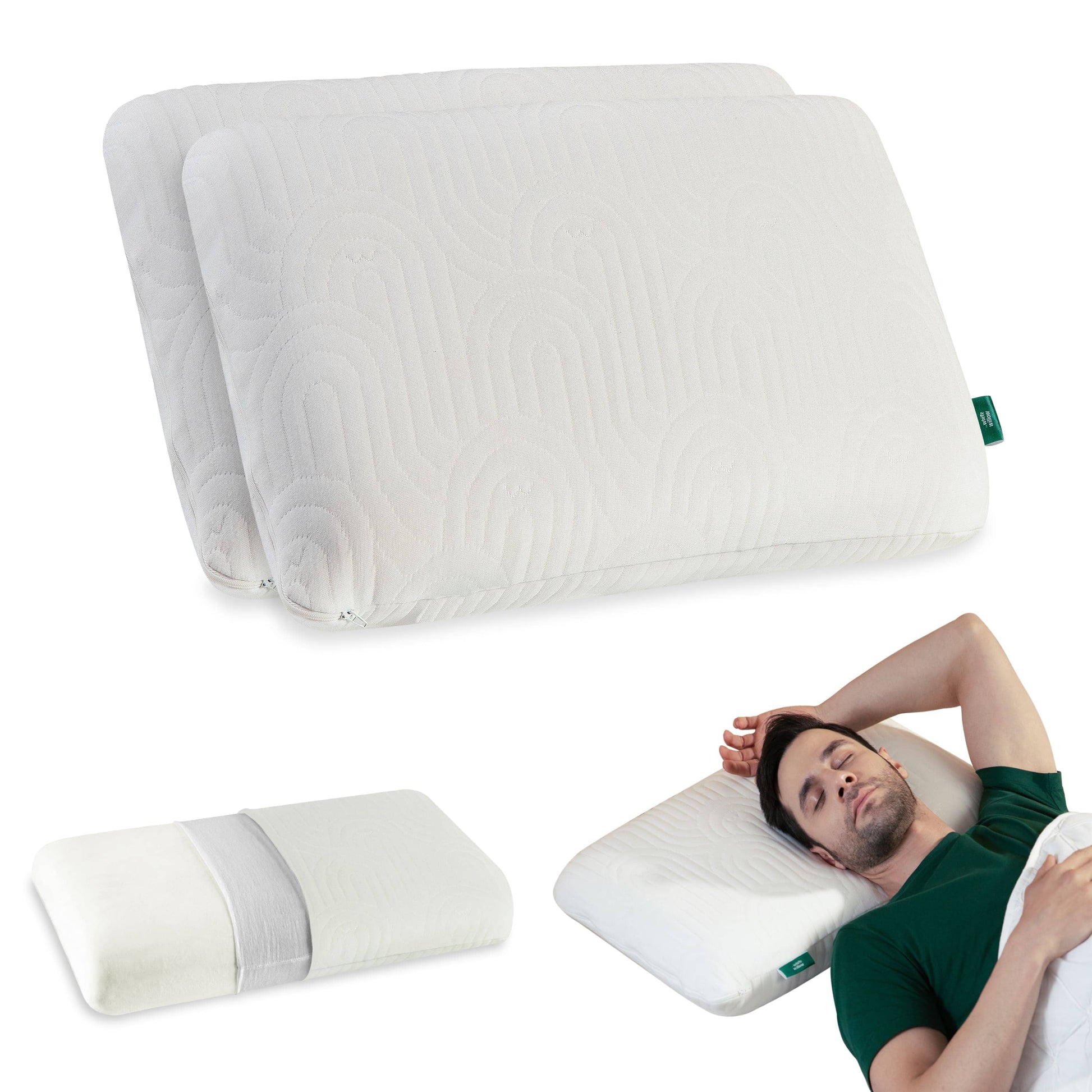 Cypress - Memory Foam Pillow - Regular - Medium Firm Regular Pillow The White Willow Medium 4"H Standard 22x14 Pack of 2 Multi