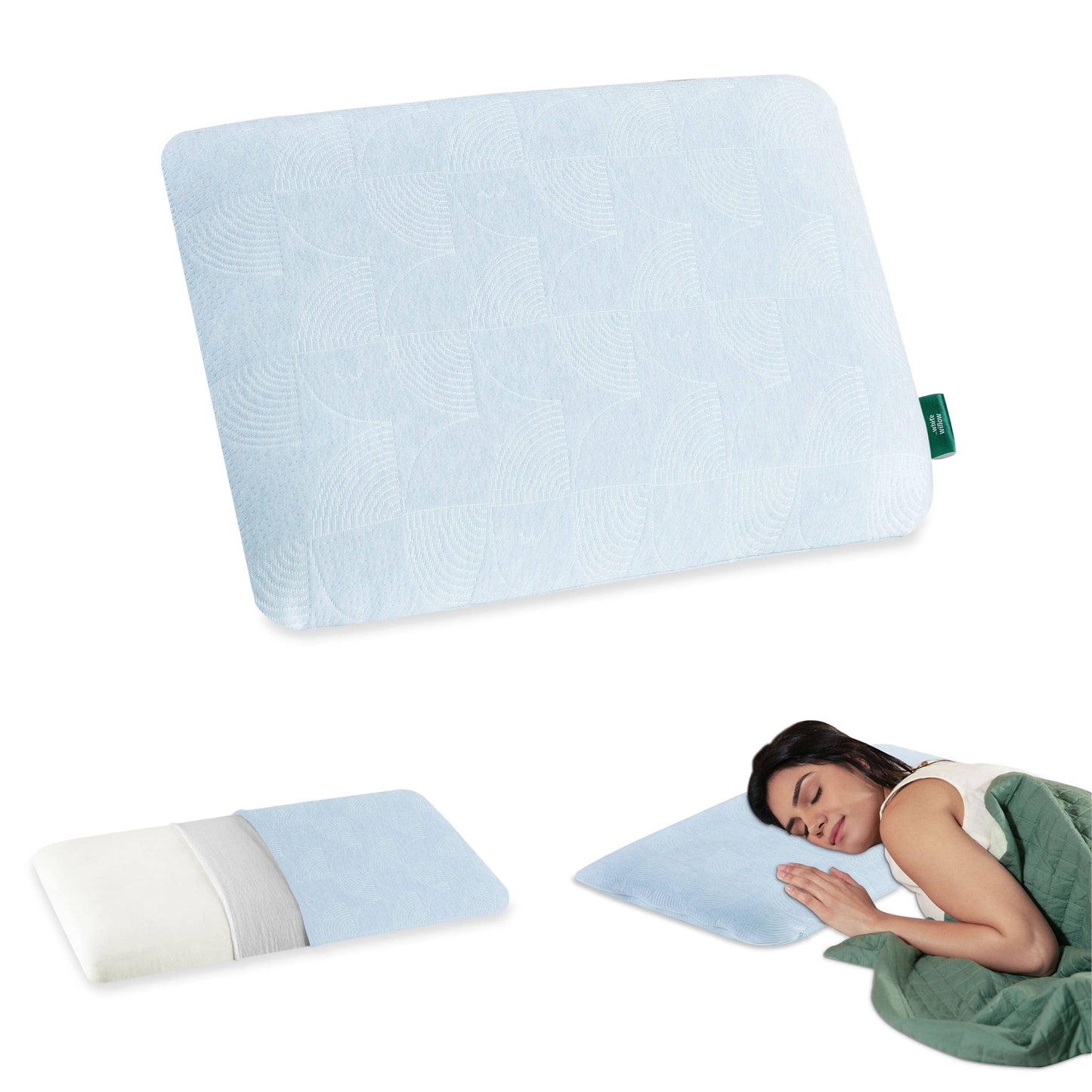 Cypress - Memory Foam Pillow - Regular - Medium Firm Regular Pillow The White Willow Ultra Slim 1.5"H King 24x16 Pack of 1 Green