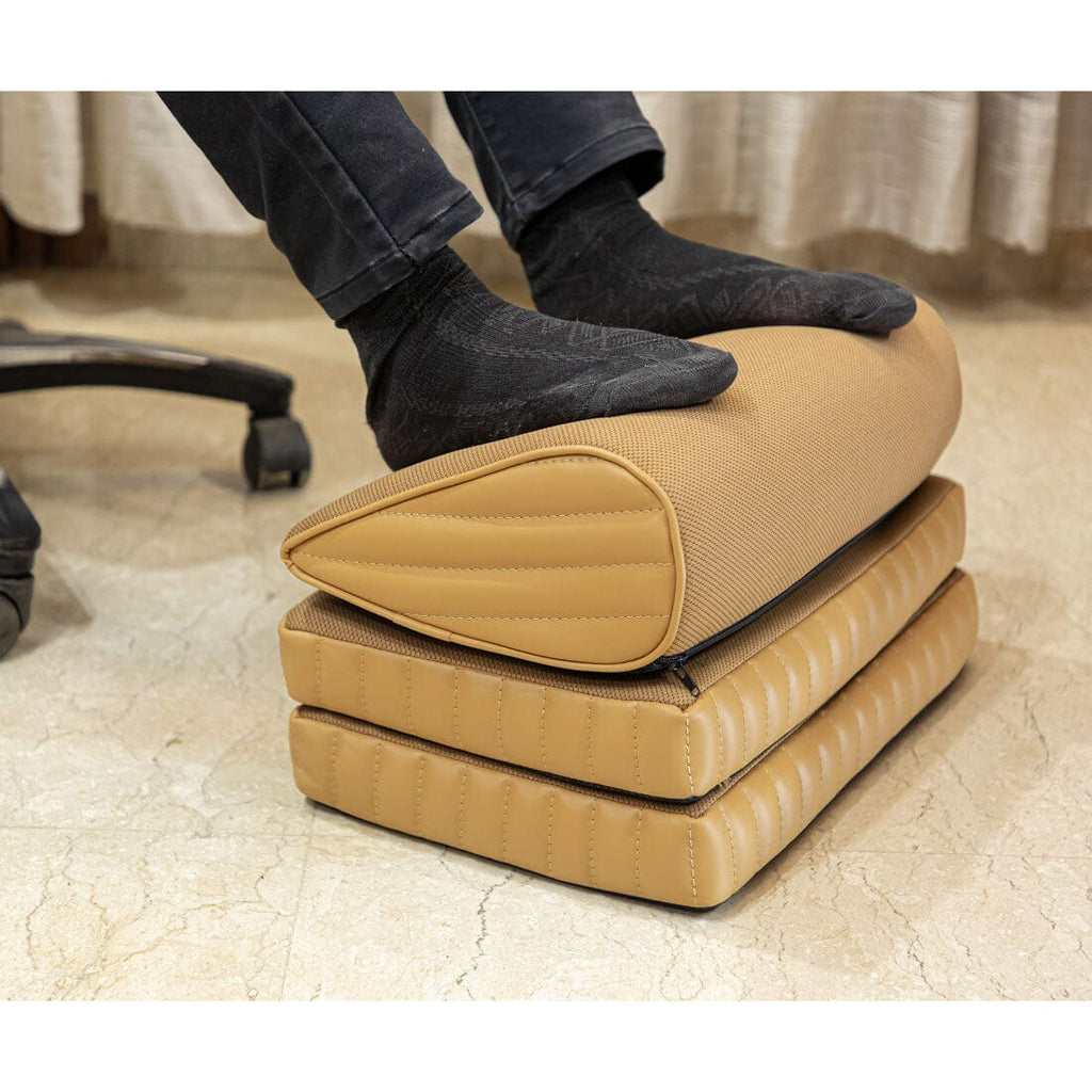 Daniel - High Resilience (HR) Foam Foot Rest Cushion for Feet & leg Support - Firm Foot Rest Cushion The White Willow Adjustable Footrest- 3Layers Mango 