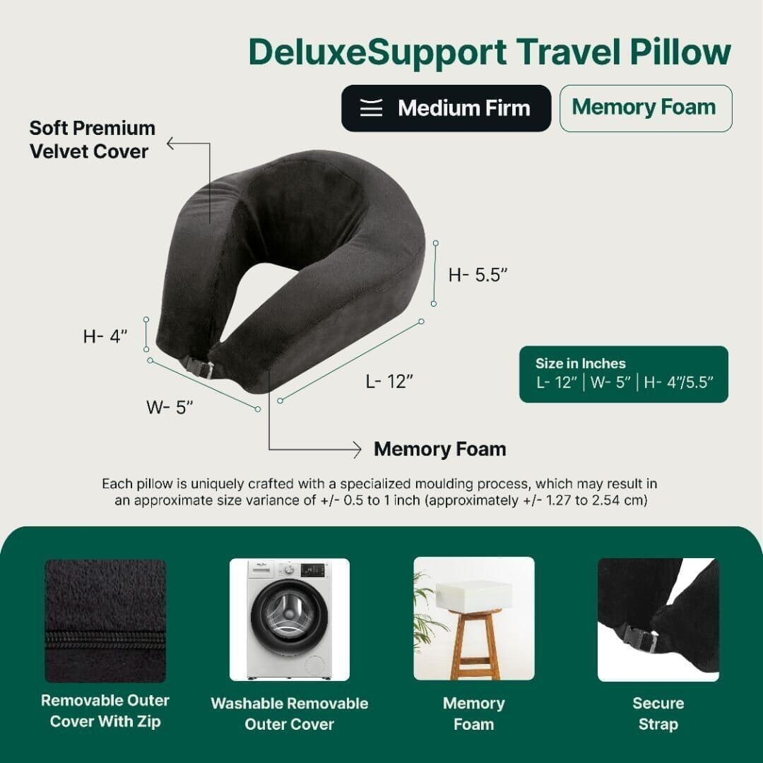 Deluxe Support Travel Pillow Travel Pillow The White Willow 