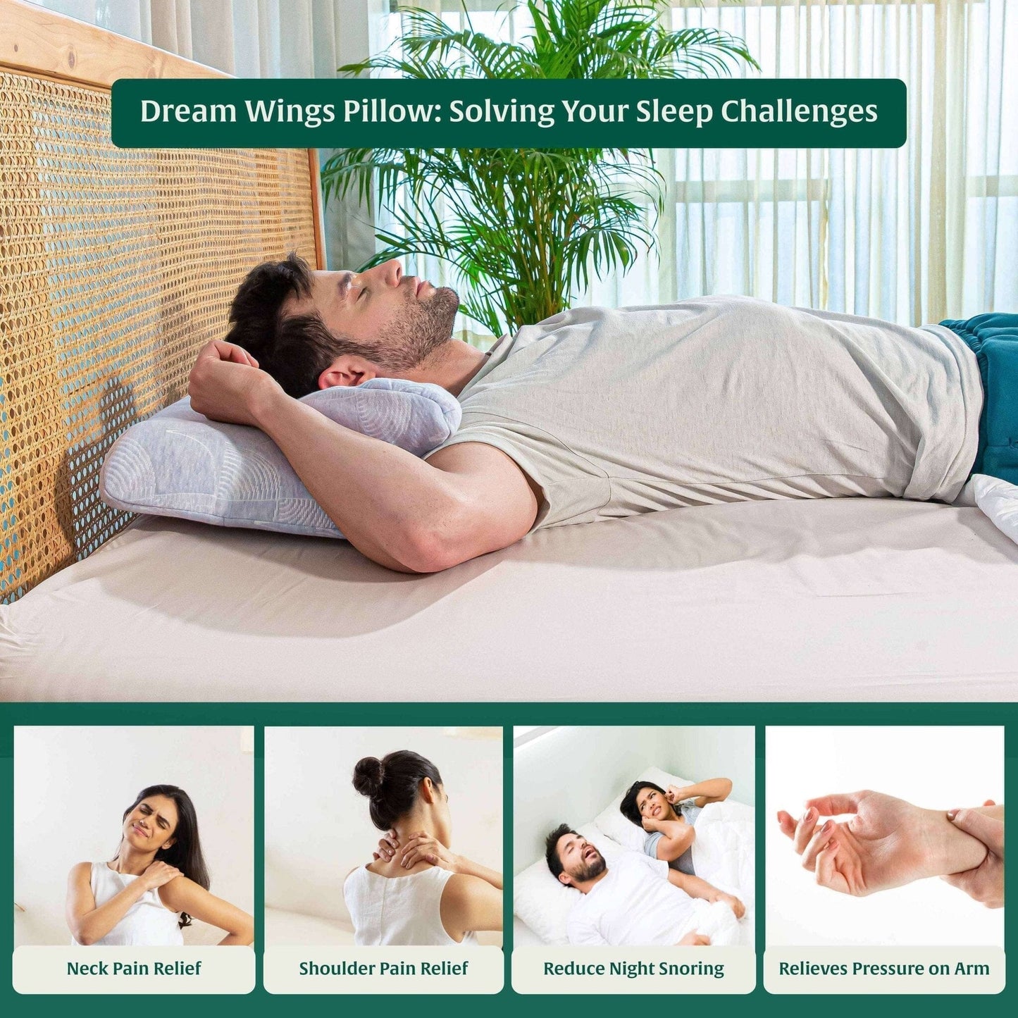 Dream Wings Butterfly Shoulder Support Pillow - Contour Pillow - The White Willow