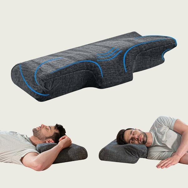 Specially Contoured Memory Foam Orthopedic Pillow for Neck Pain