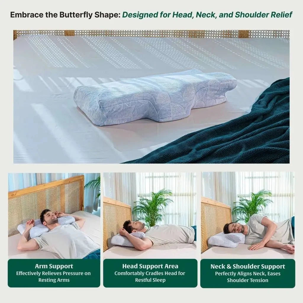Dream Wings Butterfly Shoulder Support Pillow Contour Pillow The White Willow 