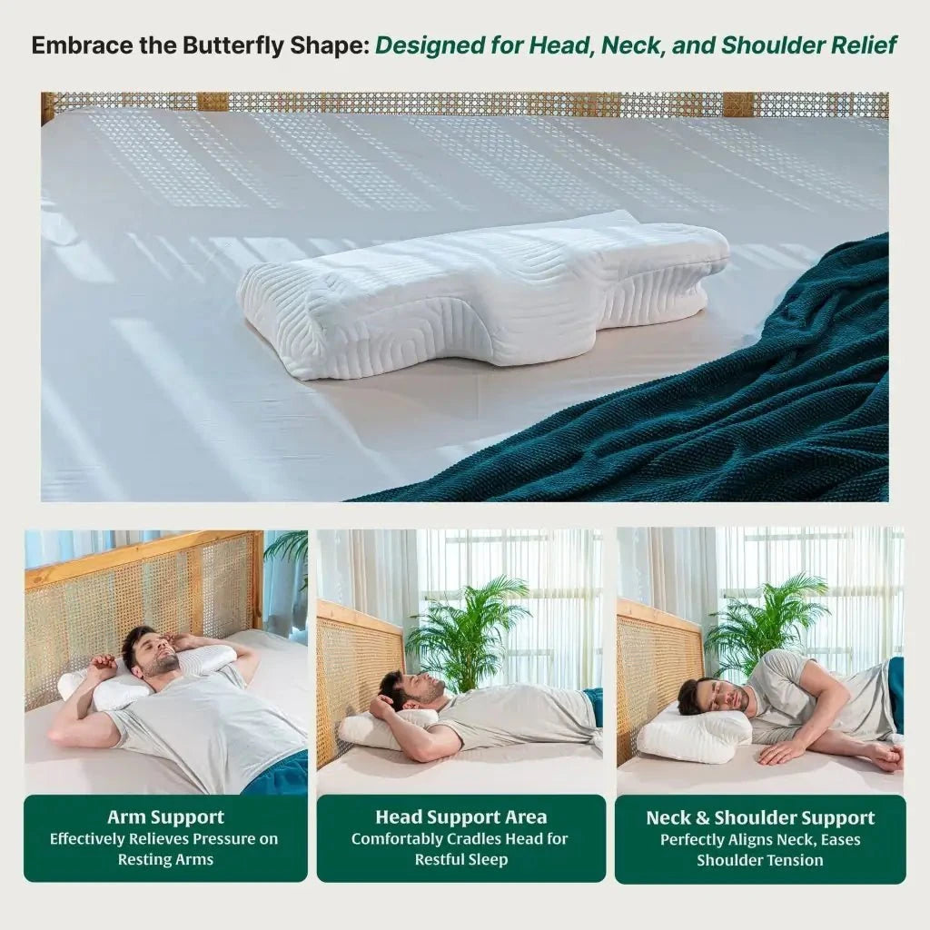 Dream Wings Butterfly Shoulder Support Pillow Contour Pillow The White Willow 