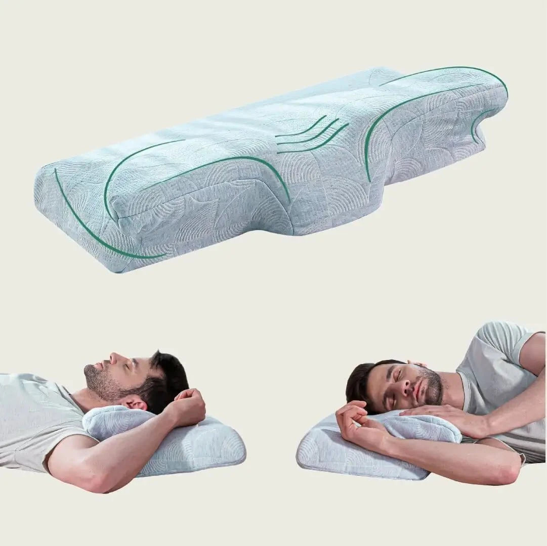 Dream Wings Butterfly Shoulder Support Pillow Contour Pillow The White Willow Misty Blue Hush 1 