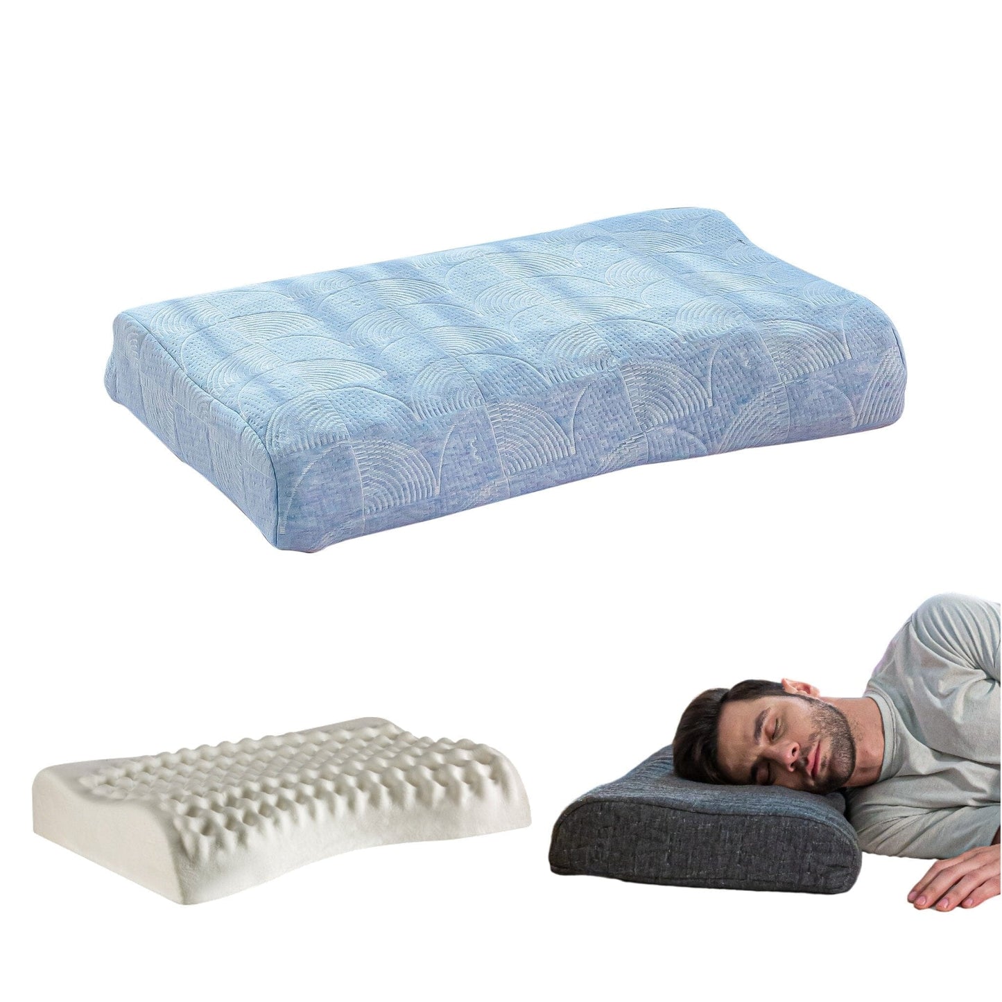 DualRest Side & Back Support Contour Pillow Contour Pillow The White Willow Misty Blue Hush 