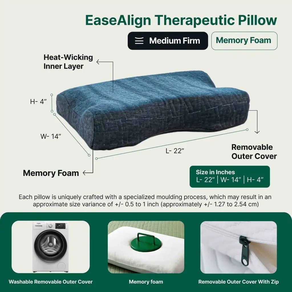 EaseAlign Neck Alignment Pillow - Contour Pillow - The White Willow