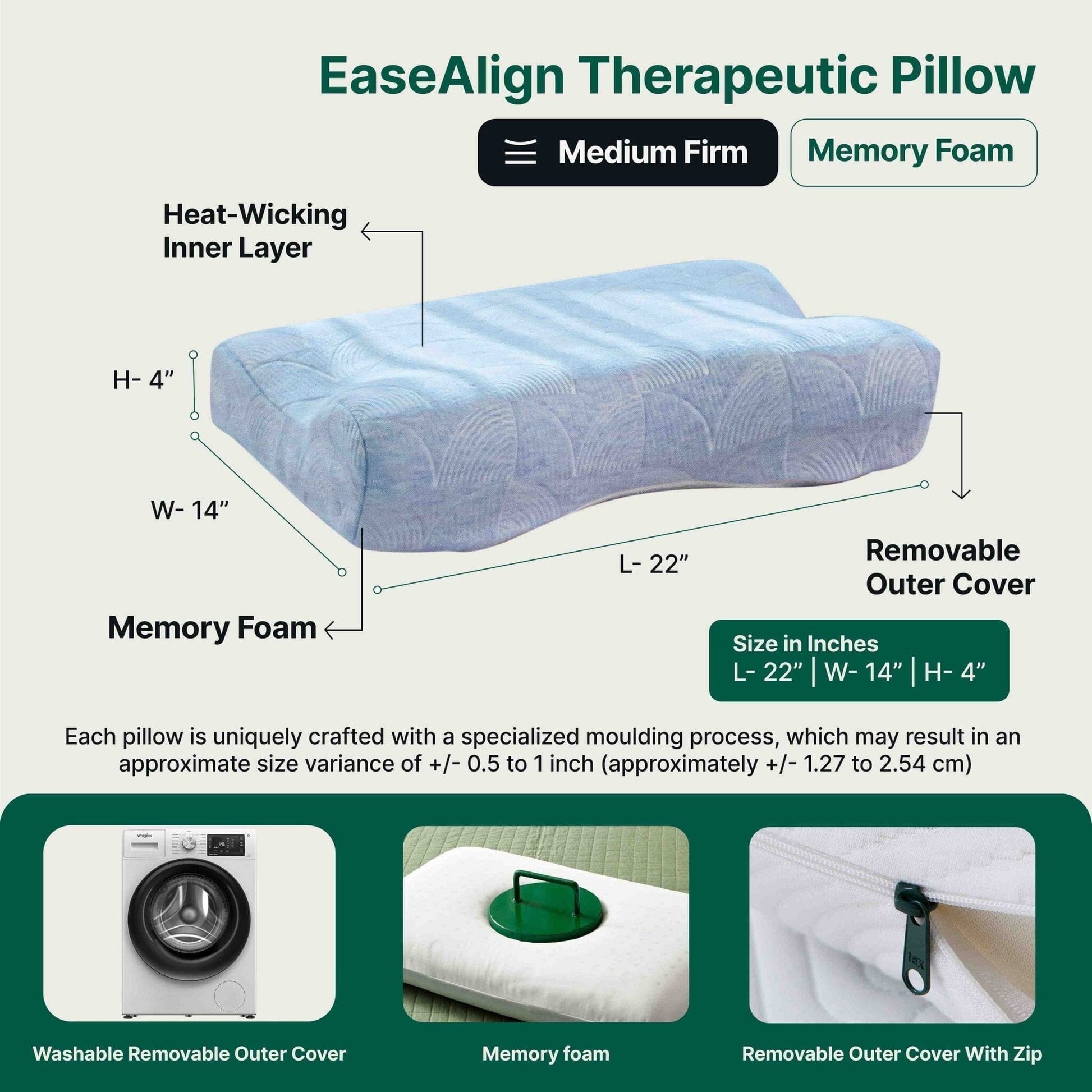 EaseAlign Neck Alignment Pillow - Contour Pillow - The White Willow