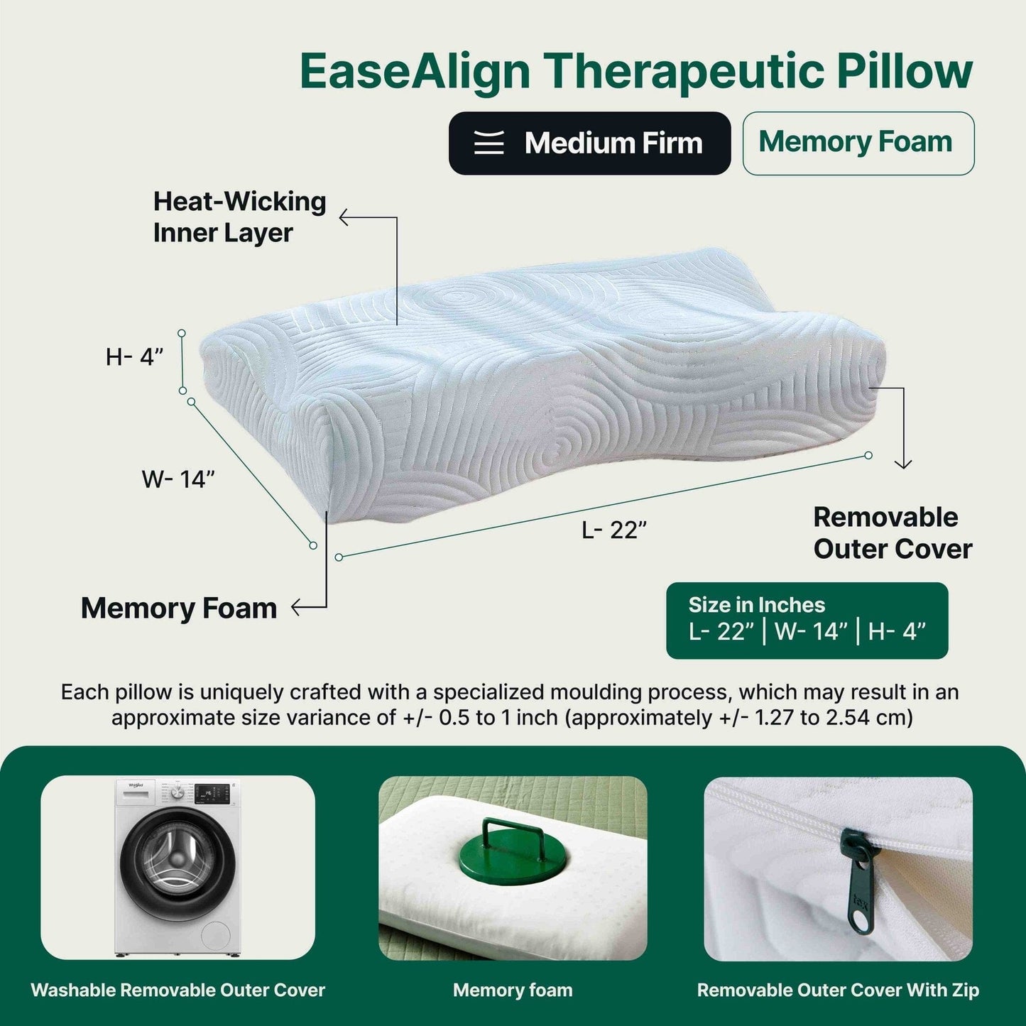 EaseAlign Neck Alignment Pillow - Contour Pillow - The White Willow