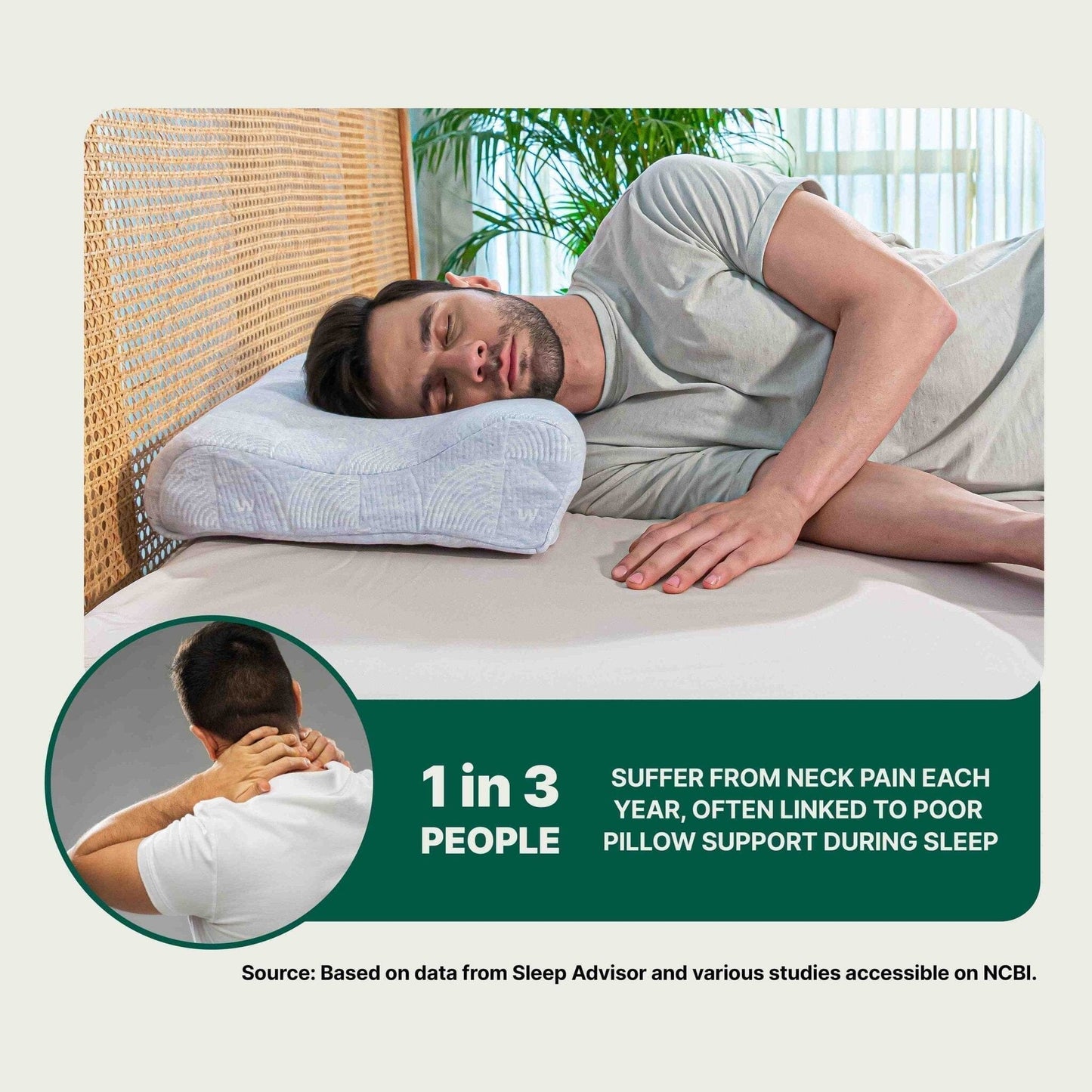 EaseAlign Neck Alignment Pillow - Contour Pillow - The White Willow