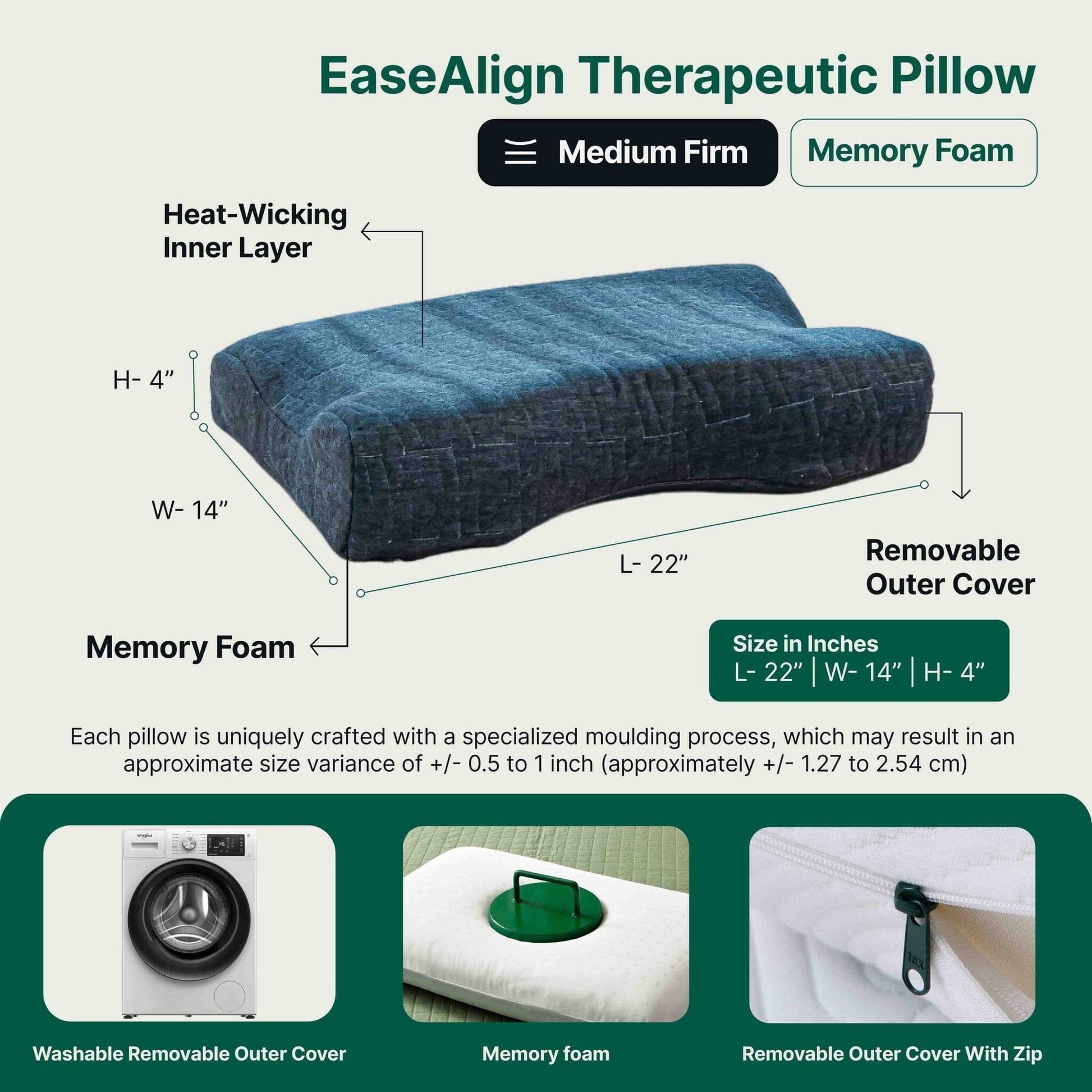 EaseAlign Neck Alignment Pillow - Contour Pillow - The White Willow