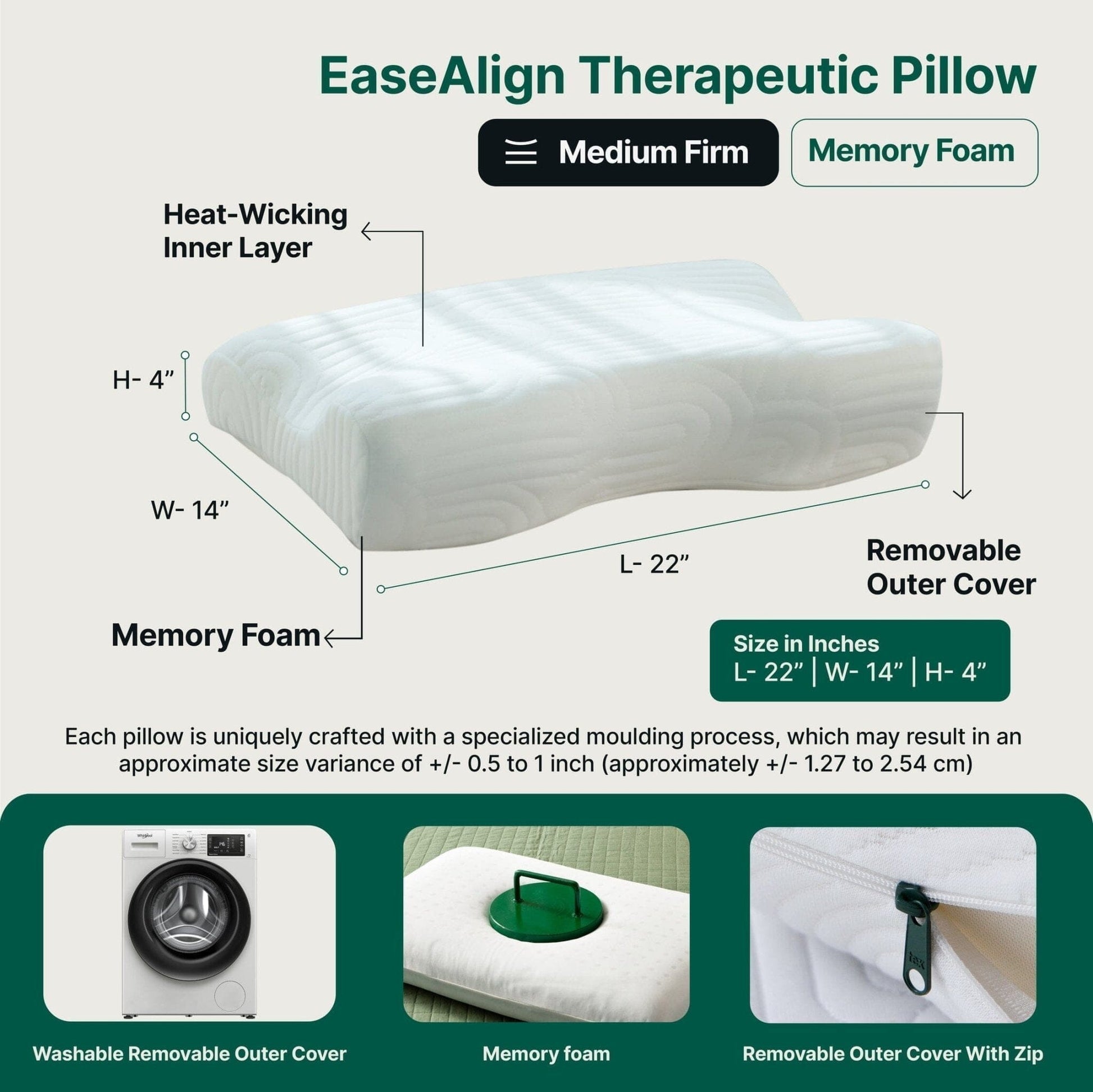 EaseAlign Neck Alignment Pillow - Contour Pillow - The White Willow