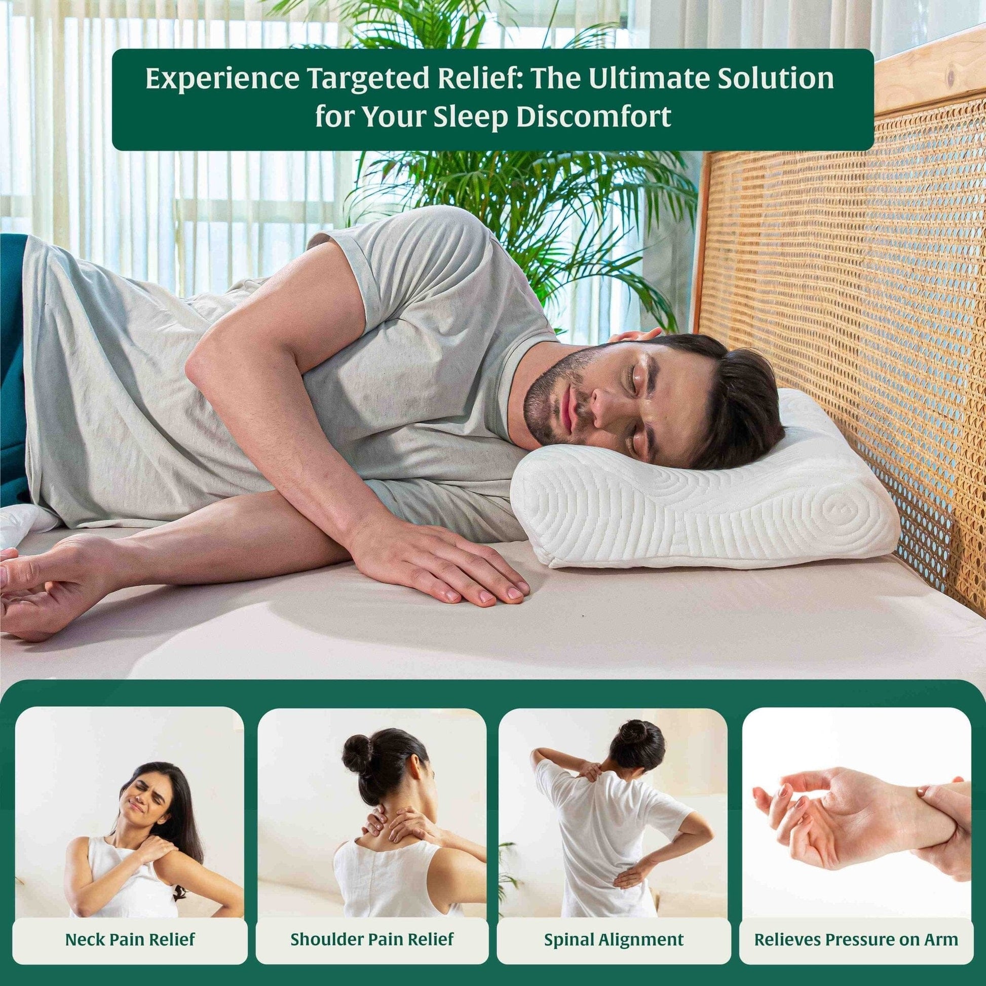 EaseAlign Neck Alignment Pillow - Contour Pillow - The White Willow